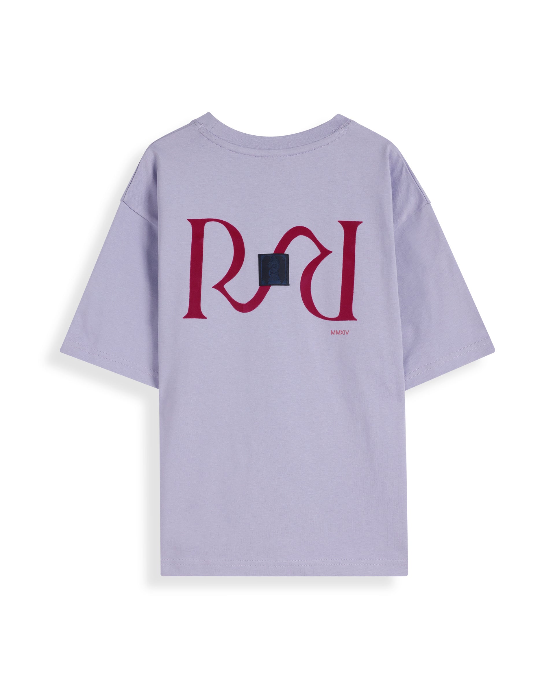 Rare Ones Kids Feg Dusky Purple Cotton Blend Half Sleeves Oversized Crew Neck Graphic Back Print With Applique T-Shirt