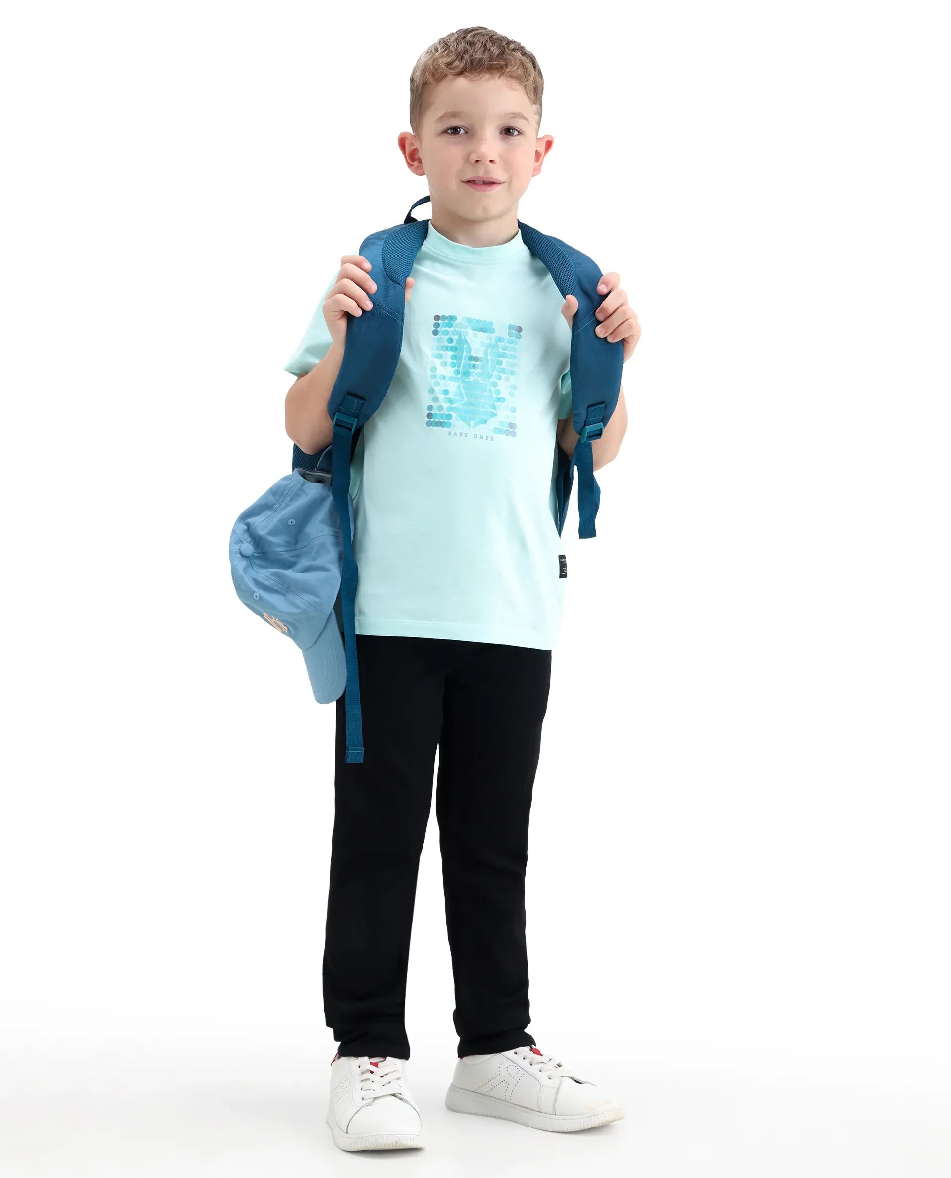 Rare Ones Kids Holt Black Cotton Blend Fabric Drawstring Closure Slim Fit Jeans