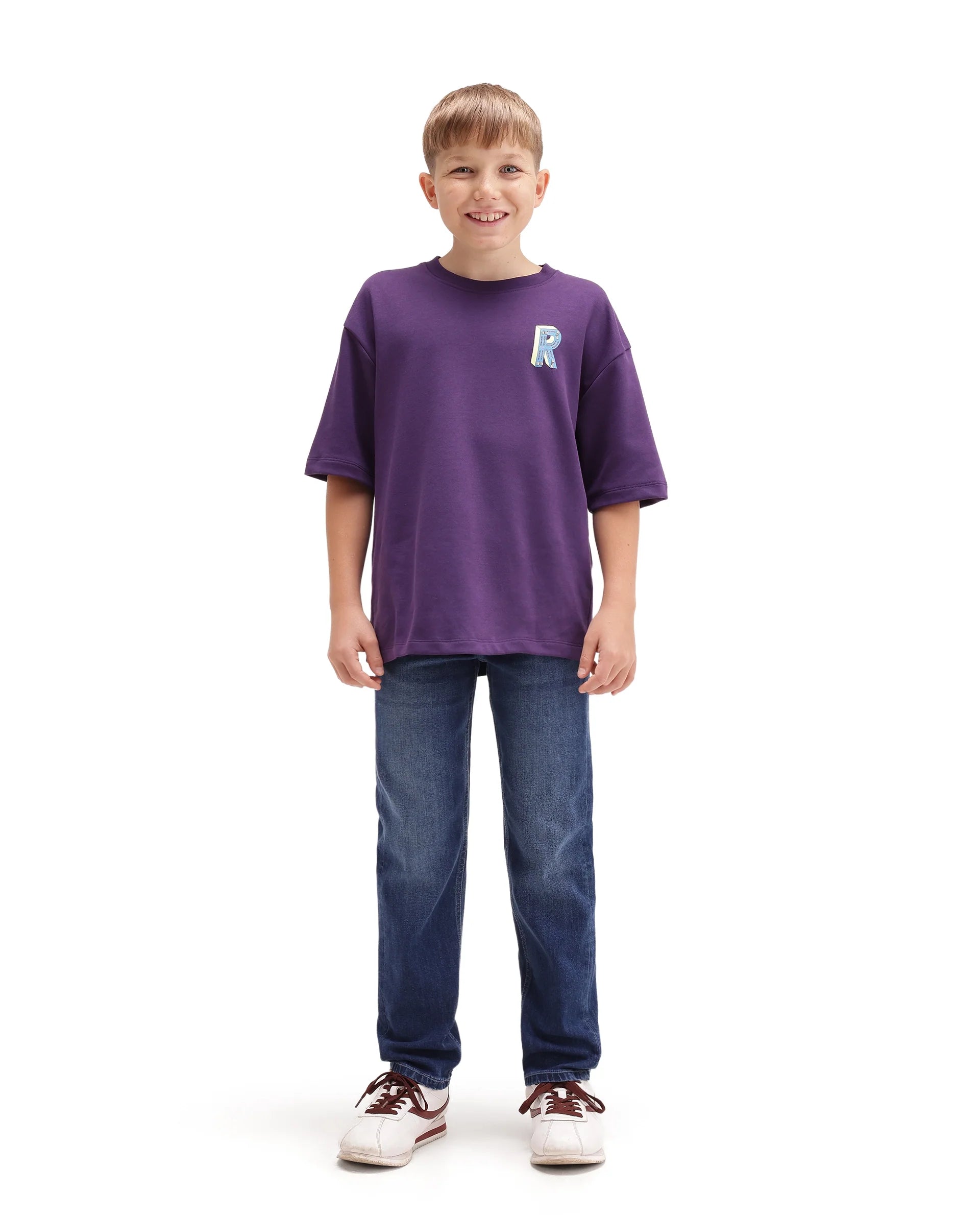 Rare Ones Kids Himp Light Blue Cotton Blend Fabric Button And Zip Closure Regular Fit Plain Jeans