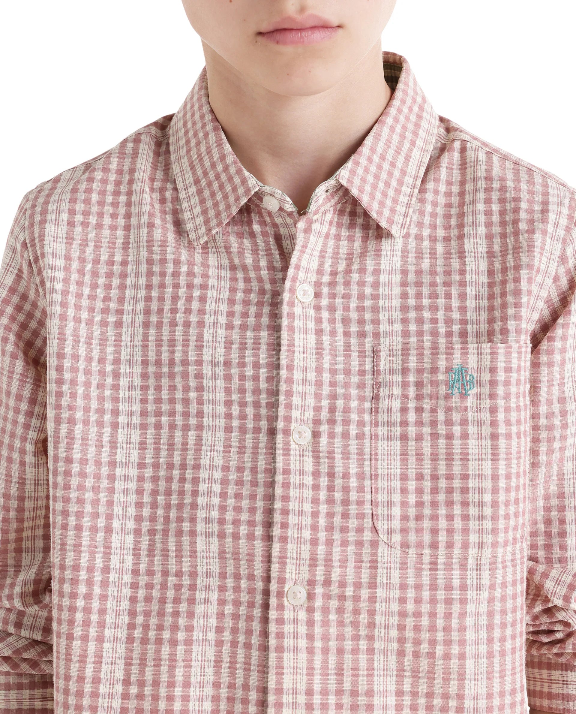 Rare Ones Kids Luton Dark Red Polyester Blend Fabric Button Closure Regular Fit Shirt
