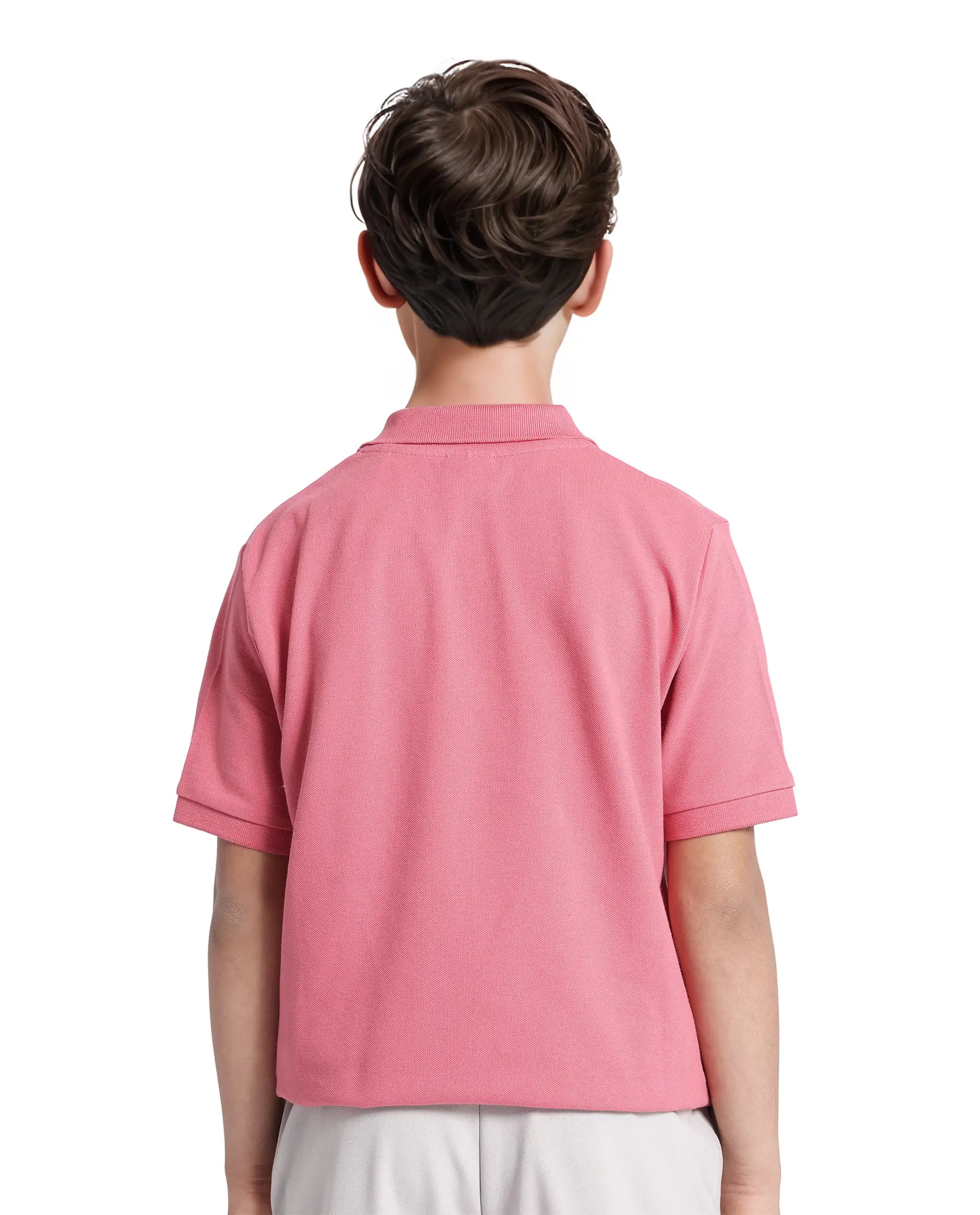 Rare Ones Kids Aran Pink Cotton Blend Short Sleeve Polo Neck Applique Polo