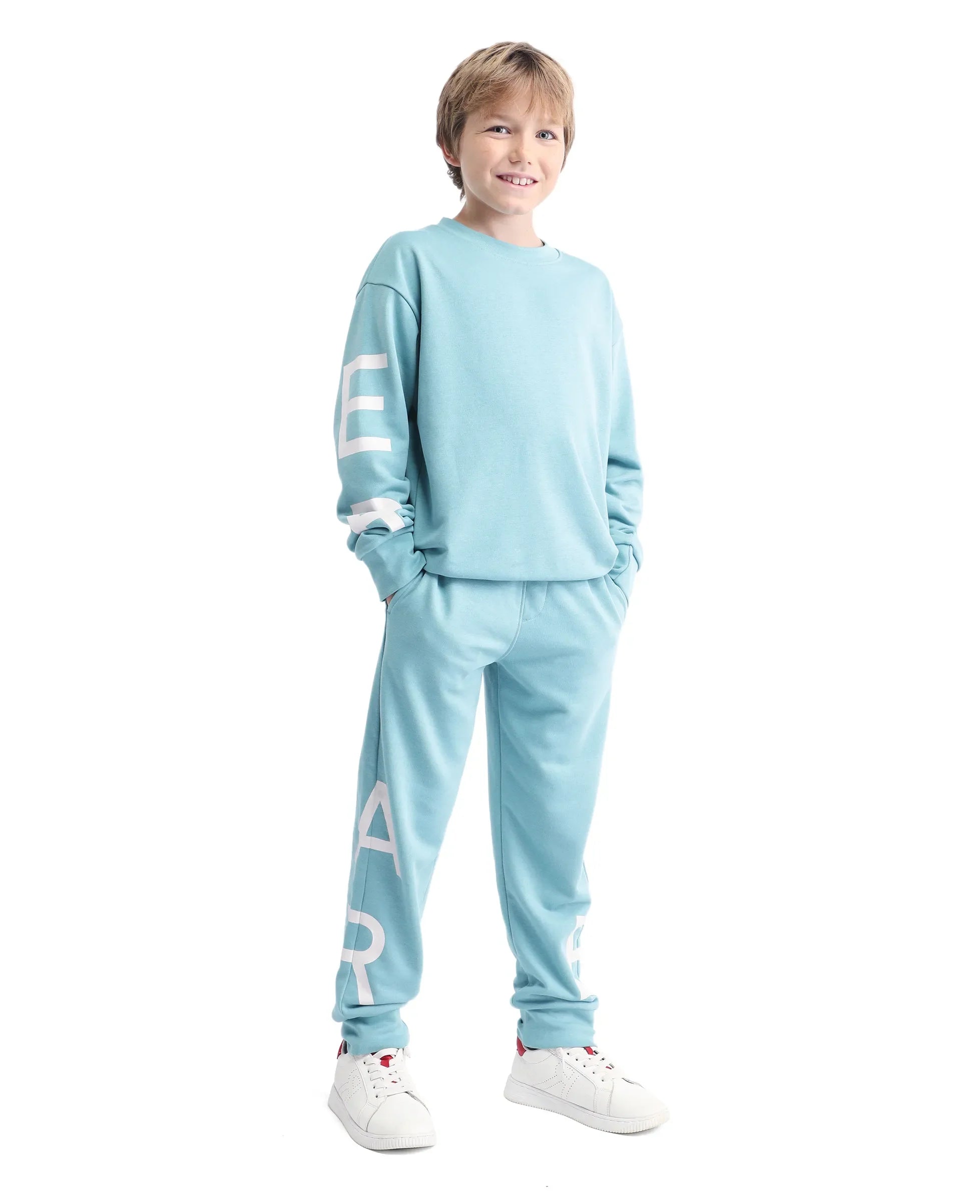 Rare Ones Kids Draw-B Blue Cotton Printed Drawstring Regular Fit Trackpant