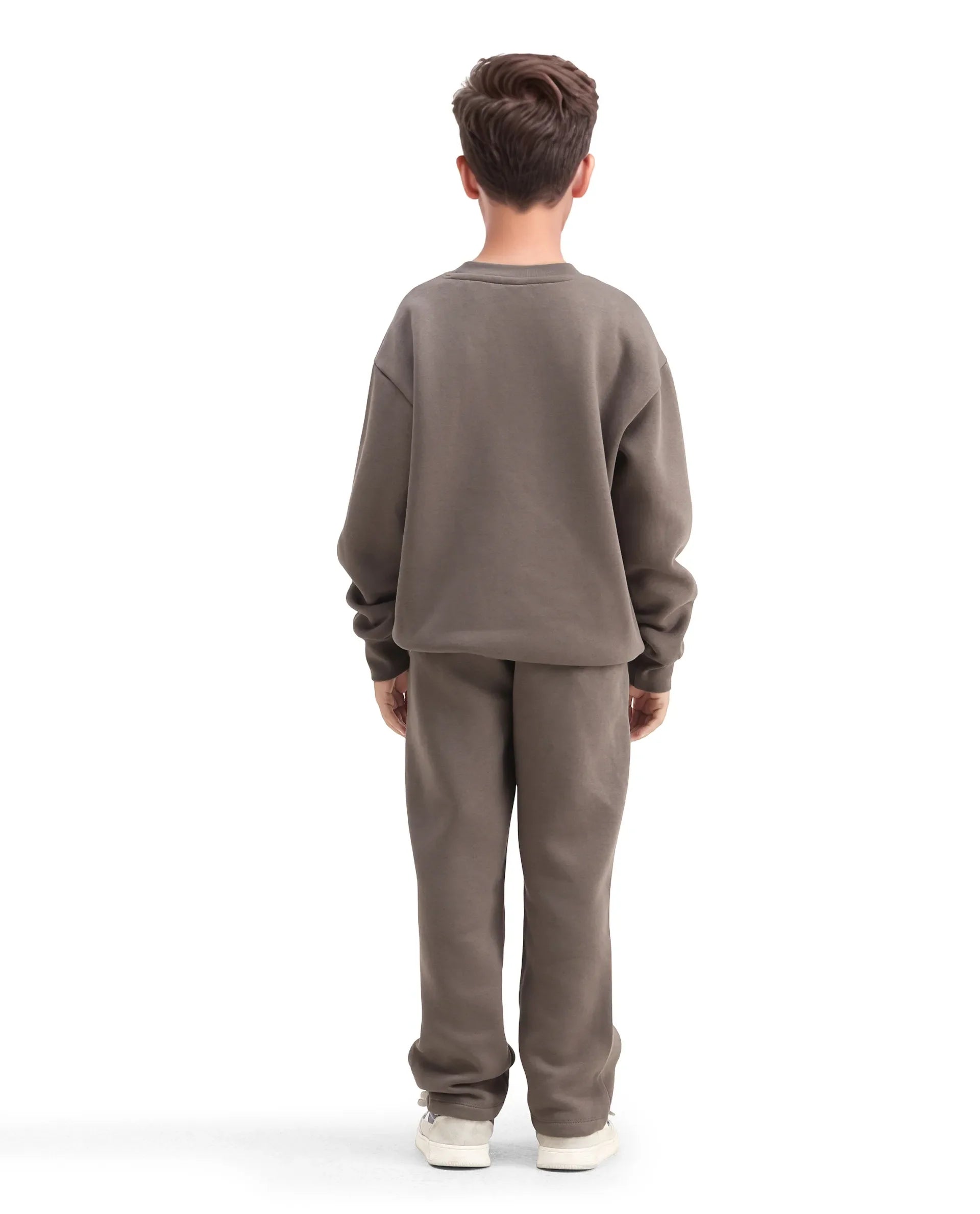 Rare Ones Kids Drew-B Light Grey Cotton Blend Regular Fit Trackpant