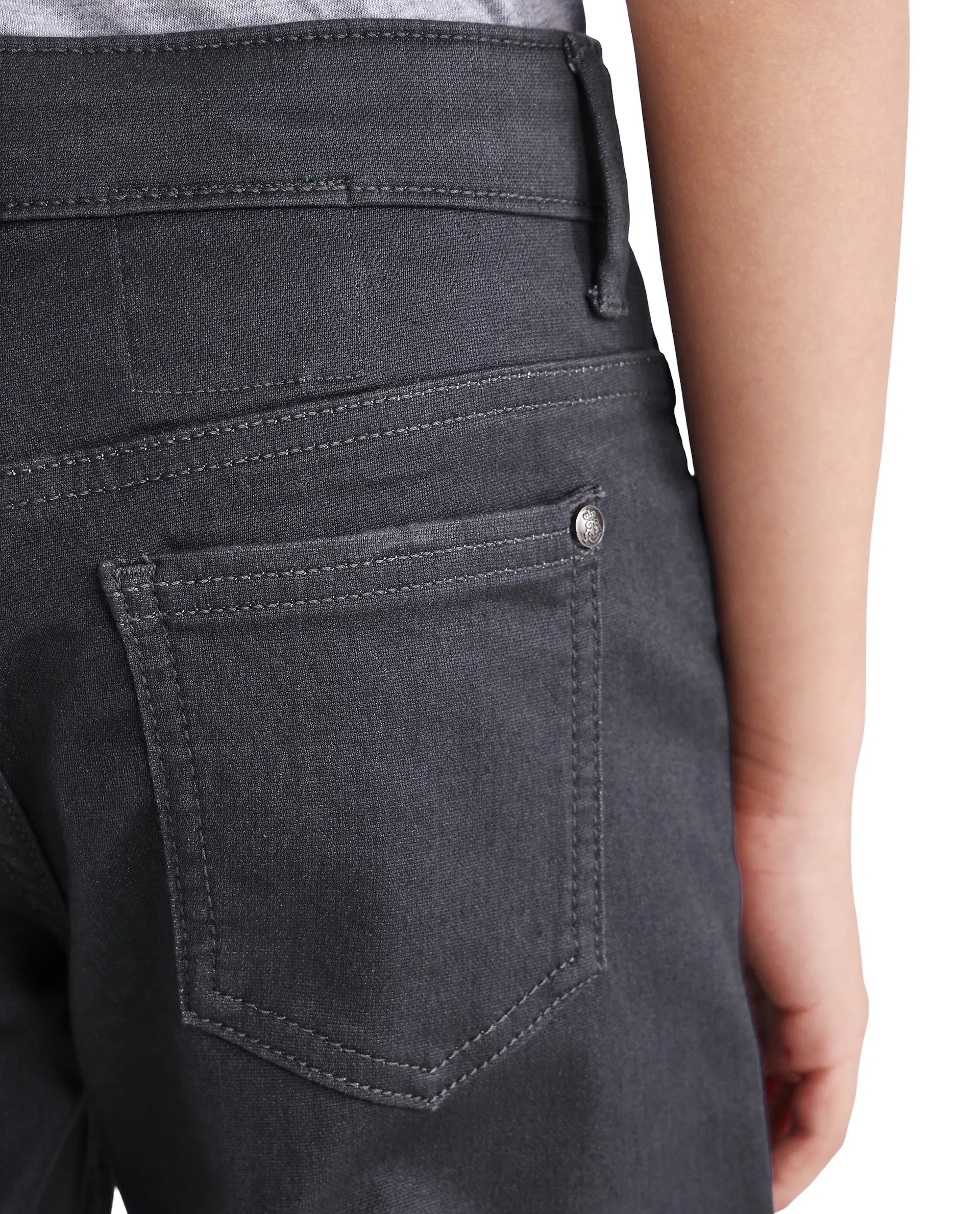 Rare Ones Kids Gavin Grey Cotton Blend Shank Button Closure Regular Fit Jeans