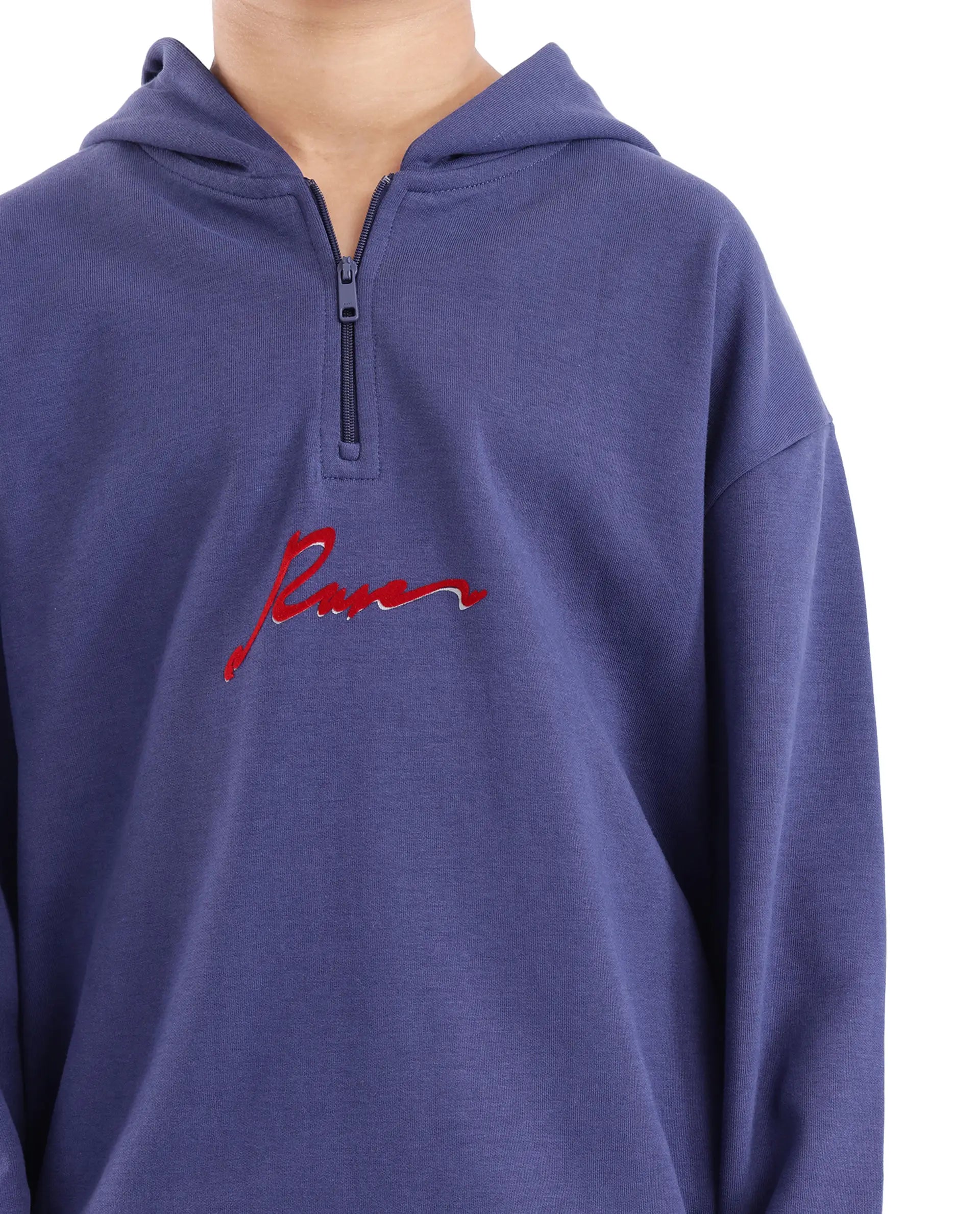 Rare Ones Kids Kanzy Navy Cotton Poly Full Sleeve Flock Print Sweatshirt