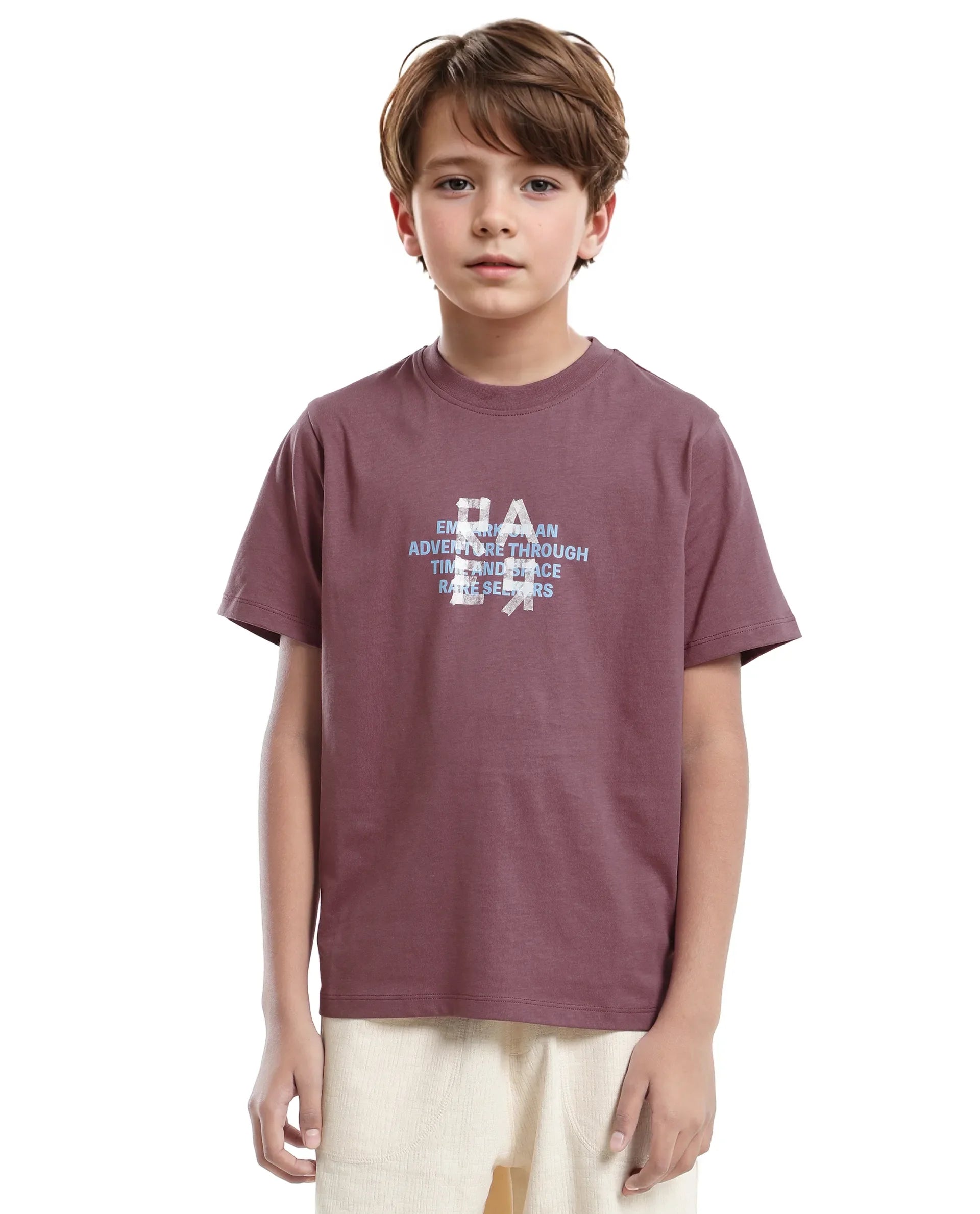 Rare Ones Kids Nova Pink Cotton Half Sleeve Printed Slip-On Closure Regular Fit T-Shirt