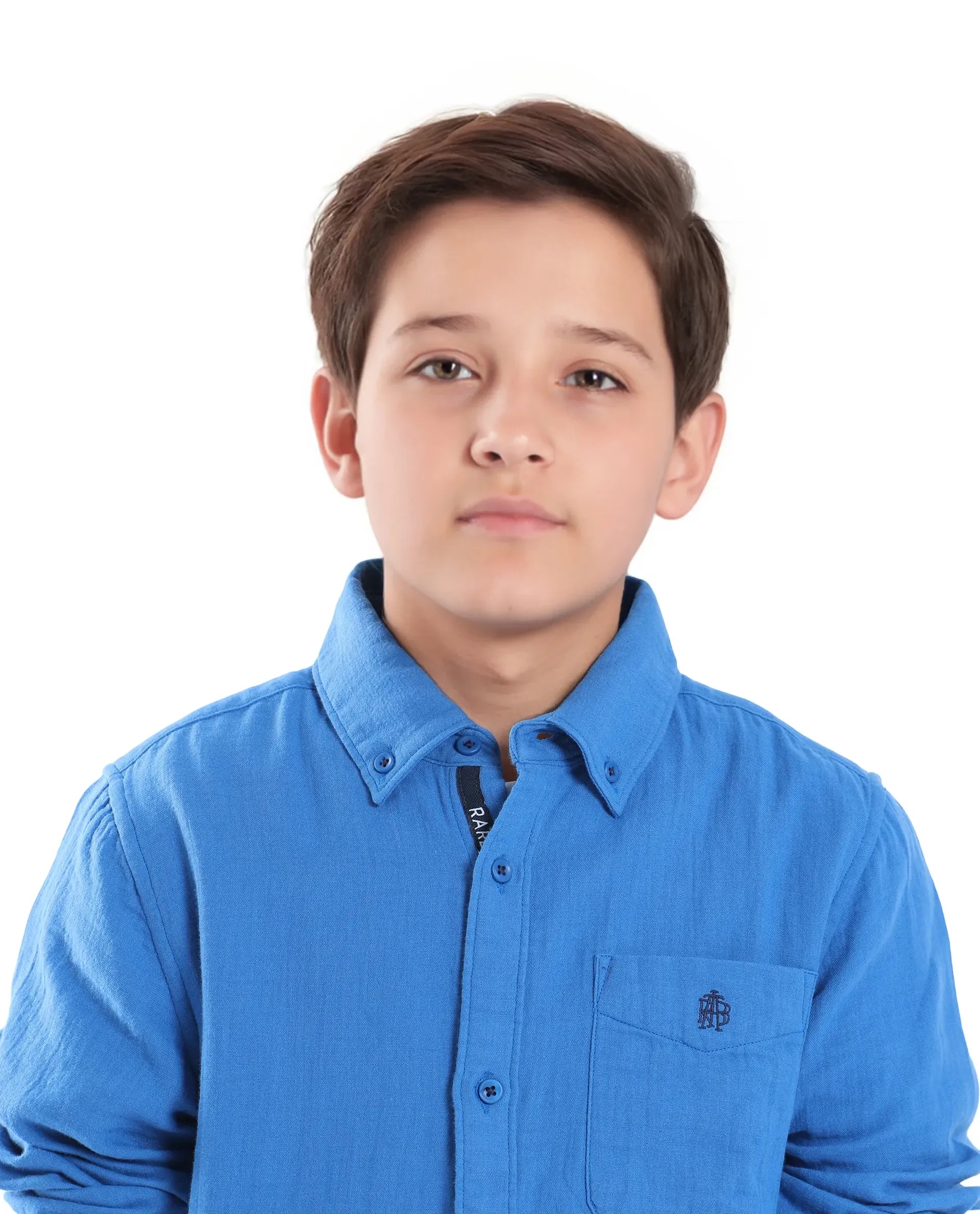 Rare Ones Kids Presto Blue Cotton Full Sleeve Solid Shirt