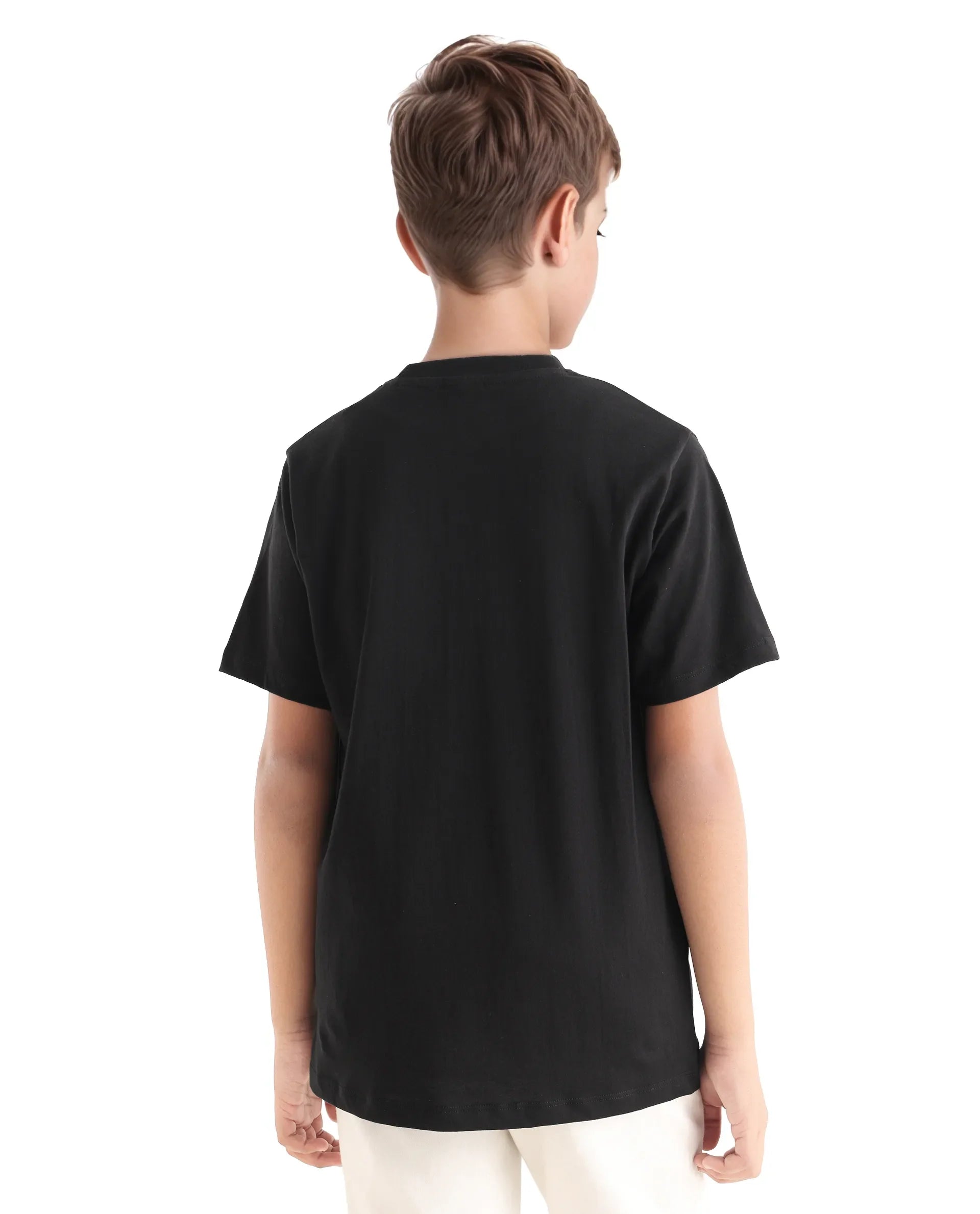 Rare Ones Kids Raze-K Black Cotton Jelly Print Regular Fit T-Shirt