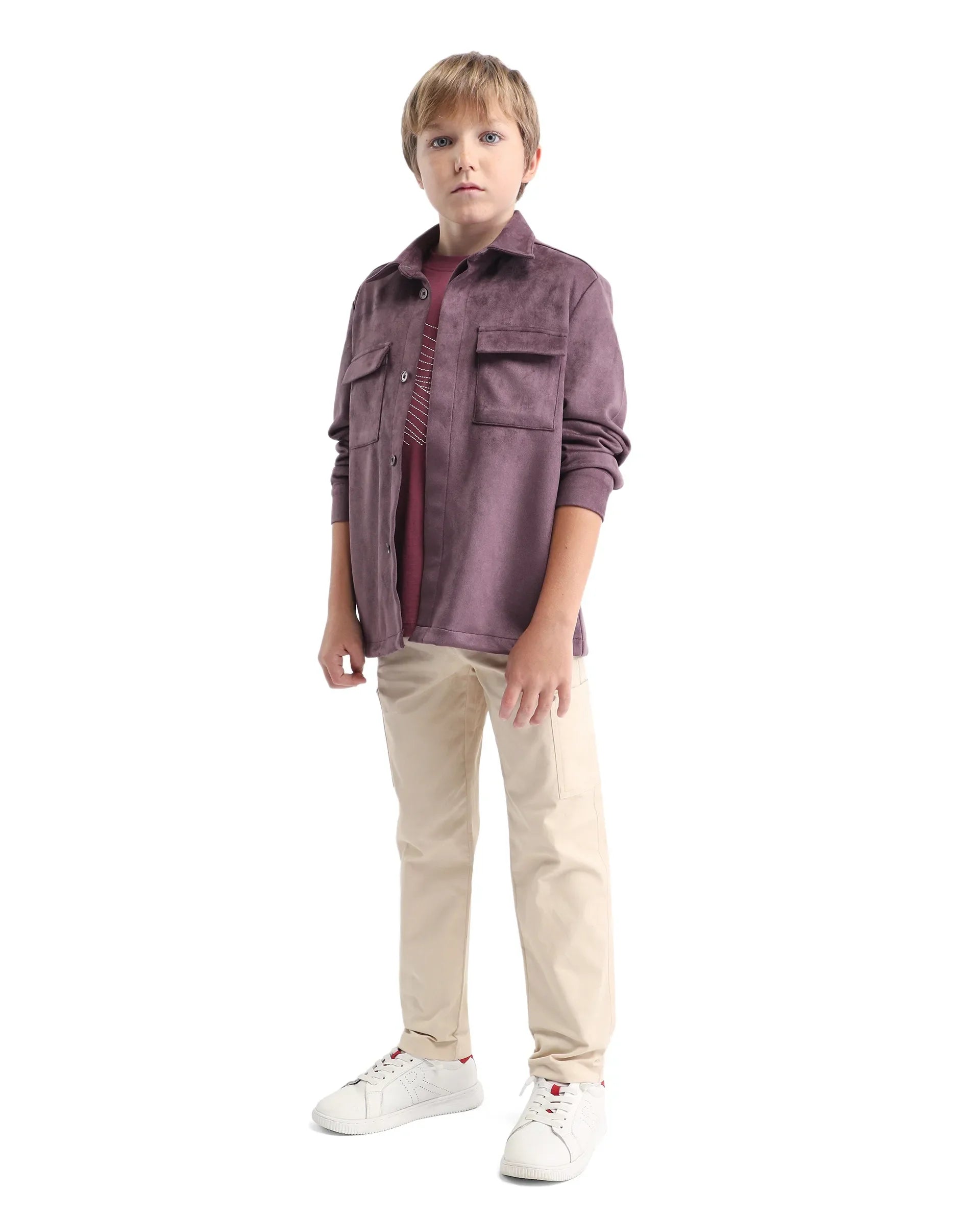 Rare Ones Kids Rez Beige Cotton Solid Button & Zip Closure Regular Fit Trouser