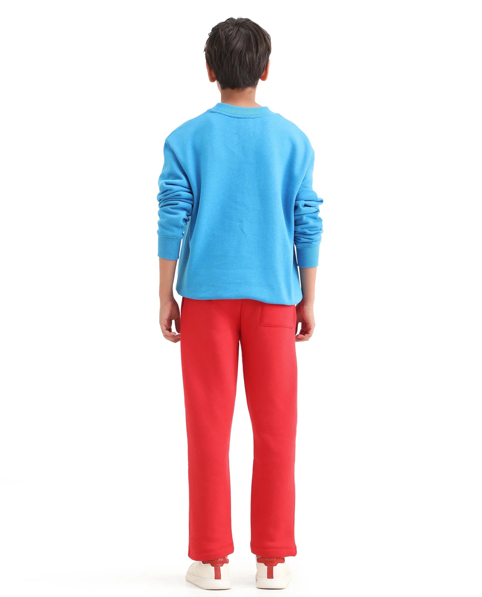 Rare Ones Kids Fabio-B Dark Red Cotton Blend Drawstring Closure Hd Print Straight Fit Trackpant