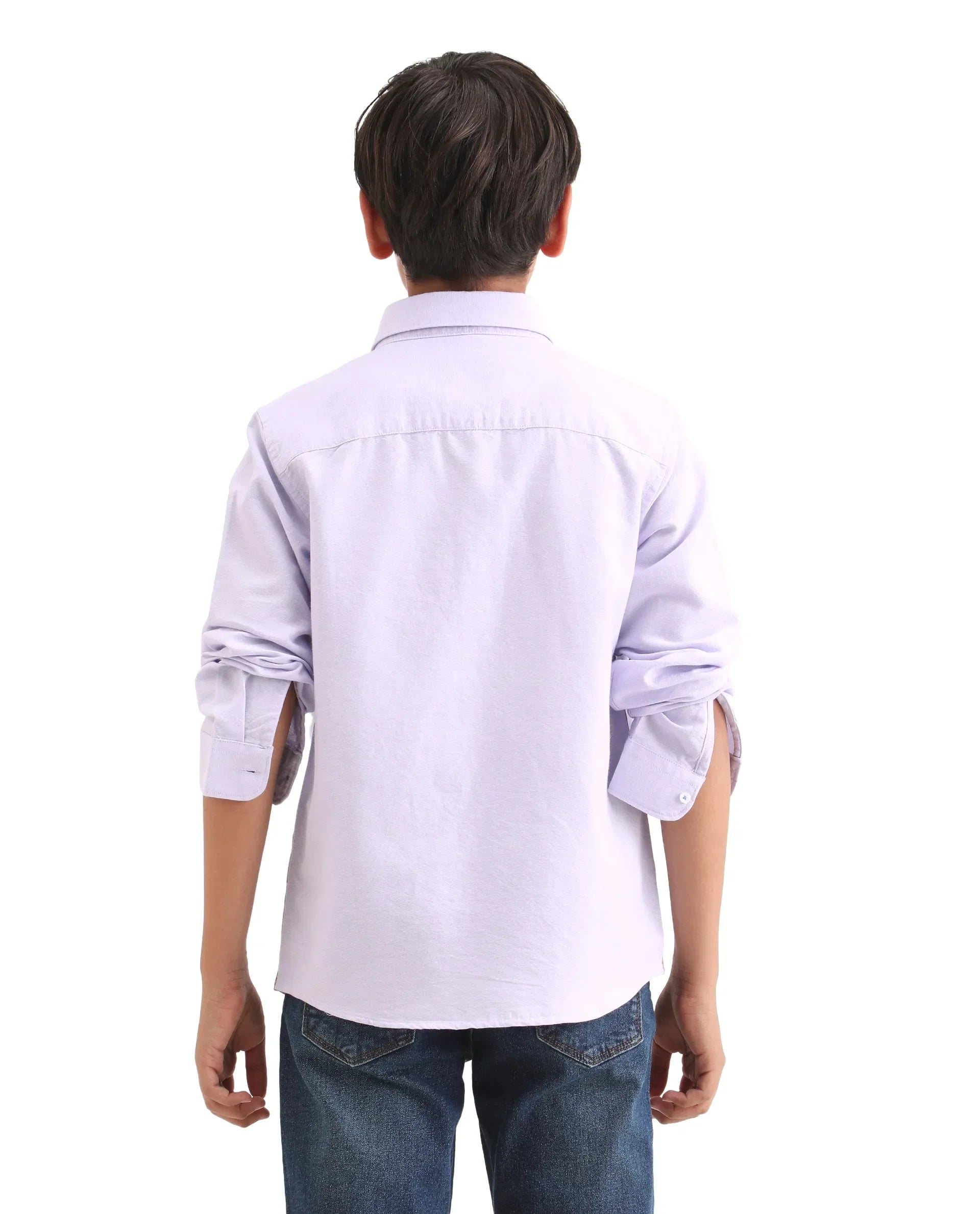 Rare Ones Kids Jac-26 Light Purple Cotton Button Closure Regular Fit Shirt