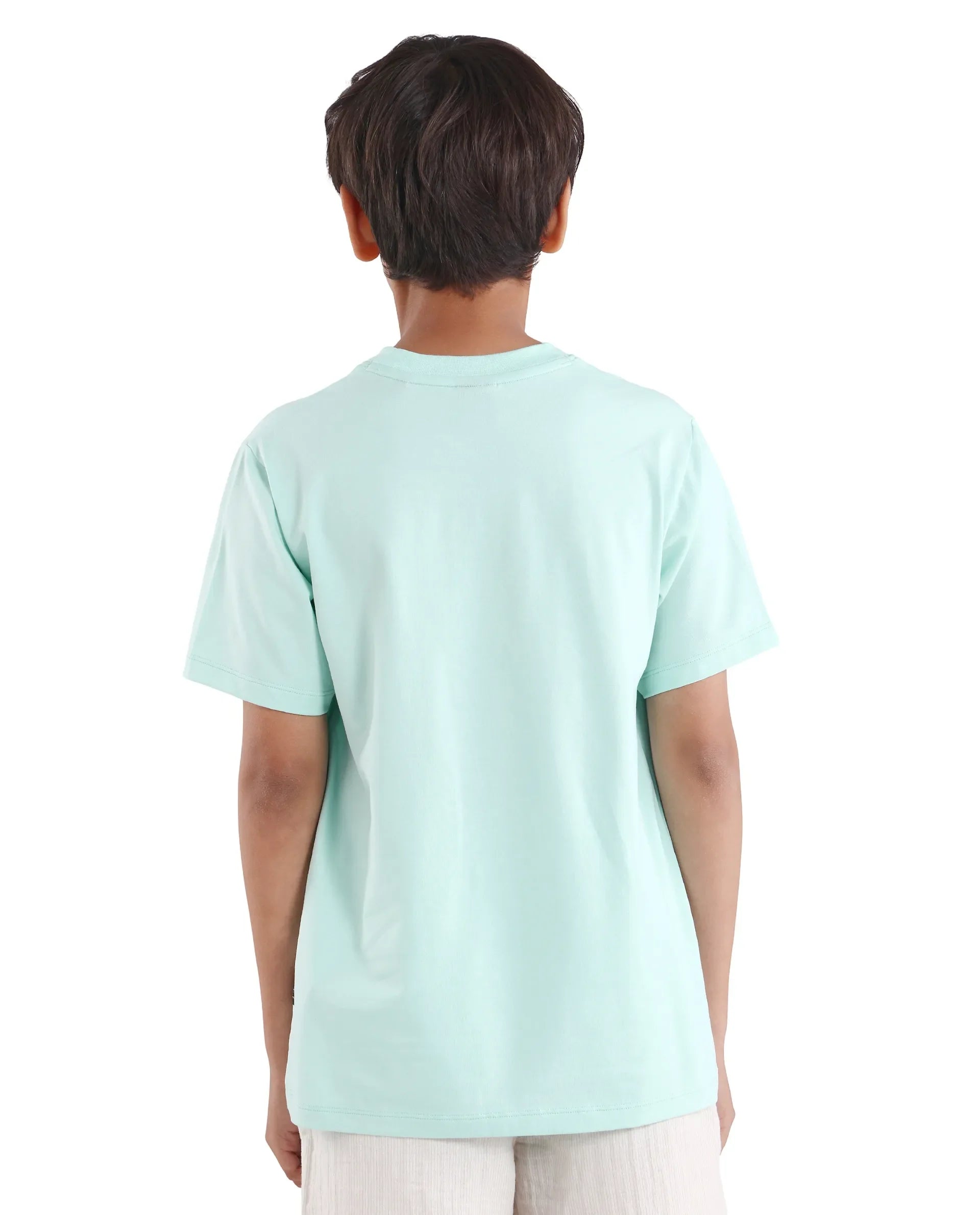 Rare Ones Kids Icy-K Pastel Blue Cotton Blend Pull-On Closure Hd Print Regular Fit T-Shirt