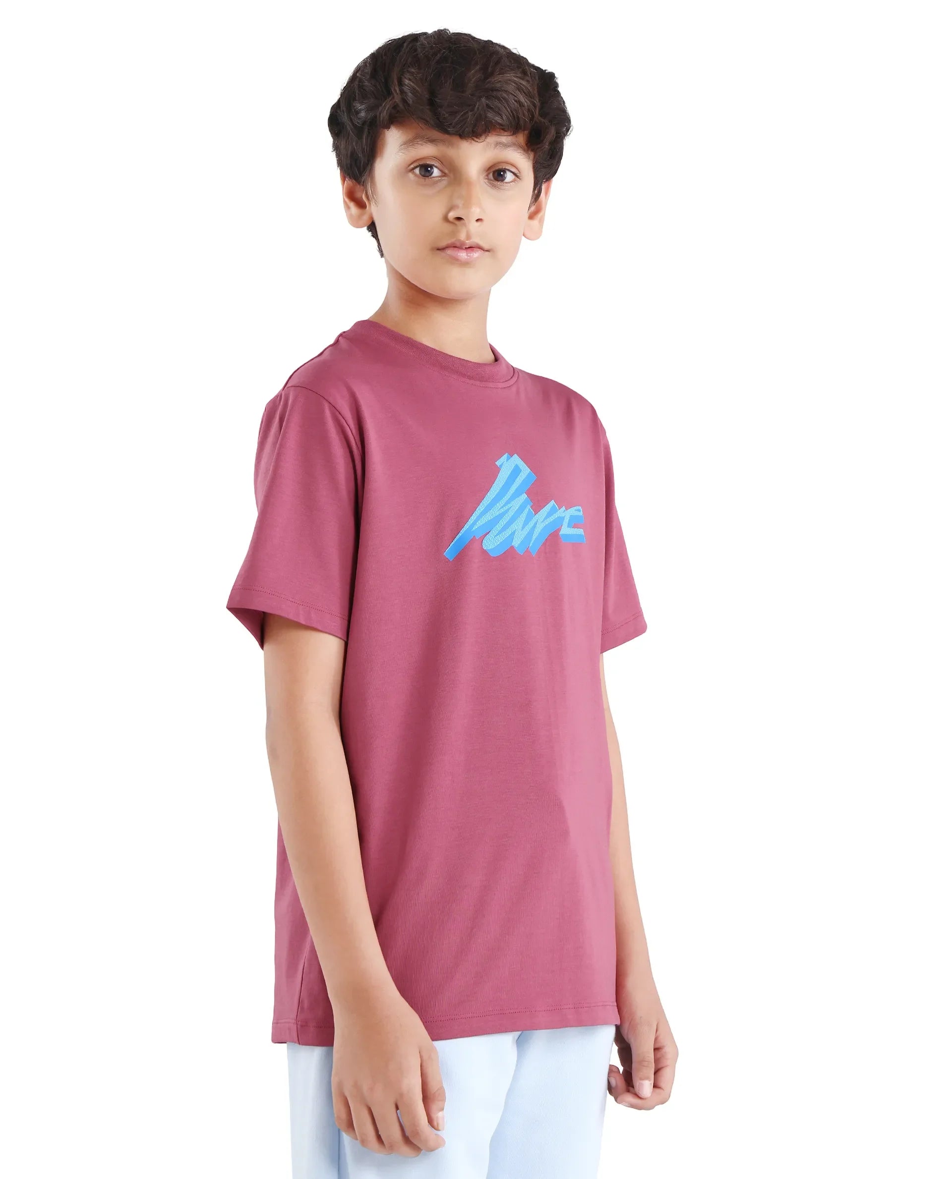 Rare Ones Kids Via-K Dark Pink Cotton Blend Pull-On Closure Regular Fit T-Shirt