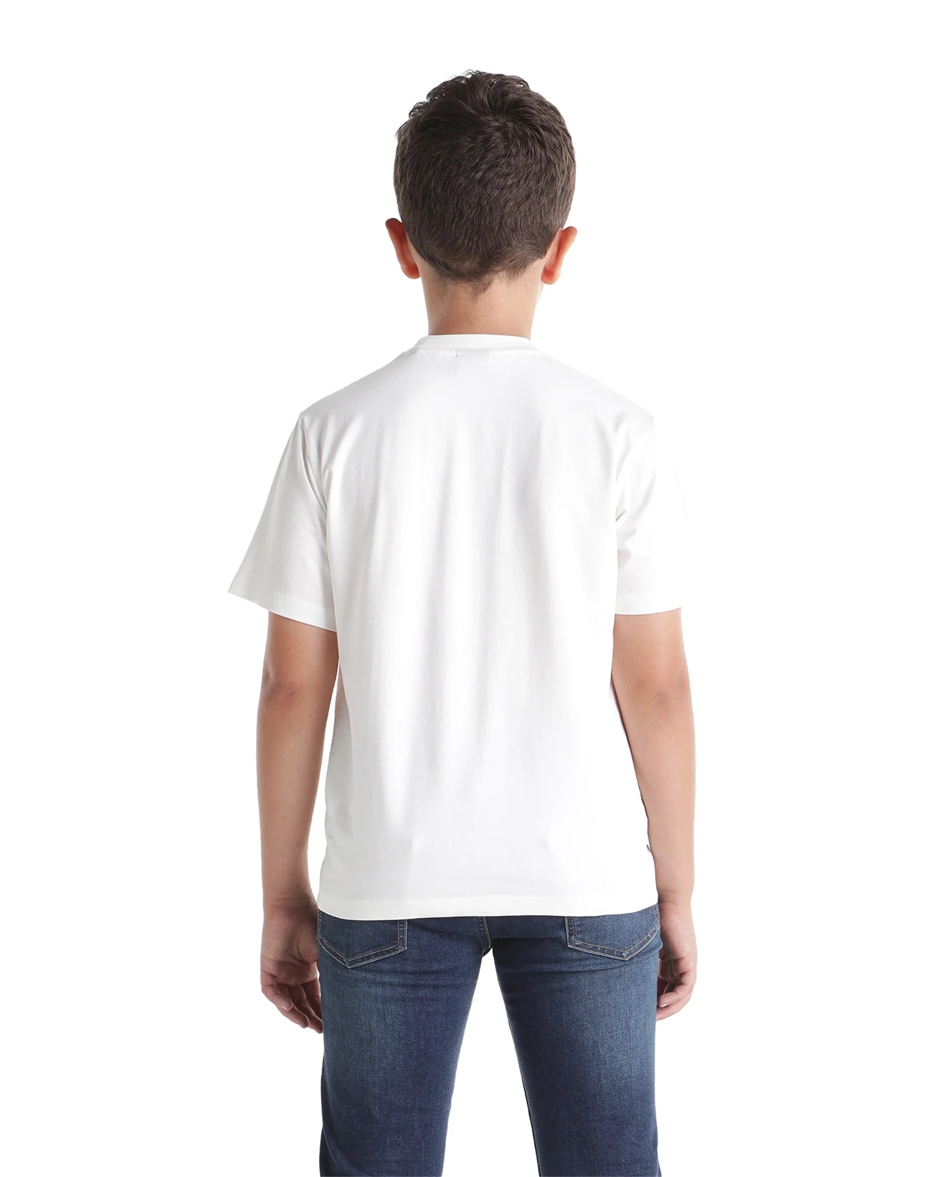 Rare Ones Kids Kim-k Off White Cotton Blend Fabric Pull-On Regular Fit Graphic Print T-Shirt