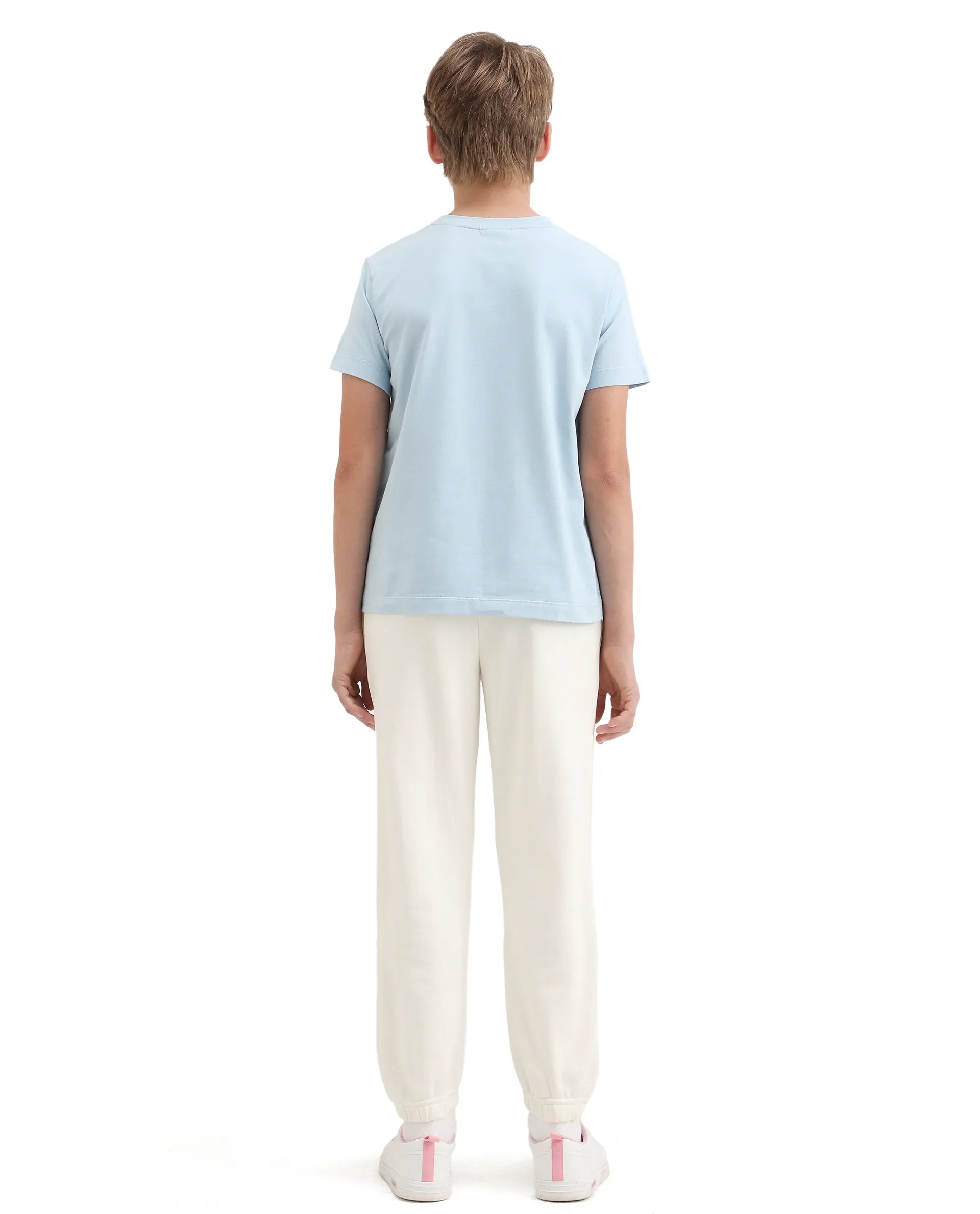 Rare Ones Kids Tage-B Off White Cotton Blend Drawstring Closure Regular Fit Trackpant