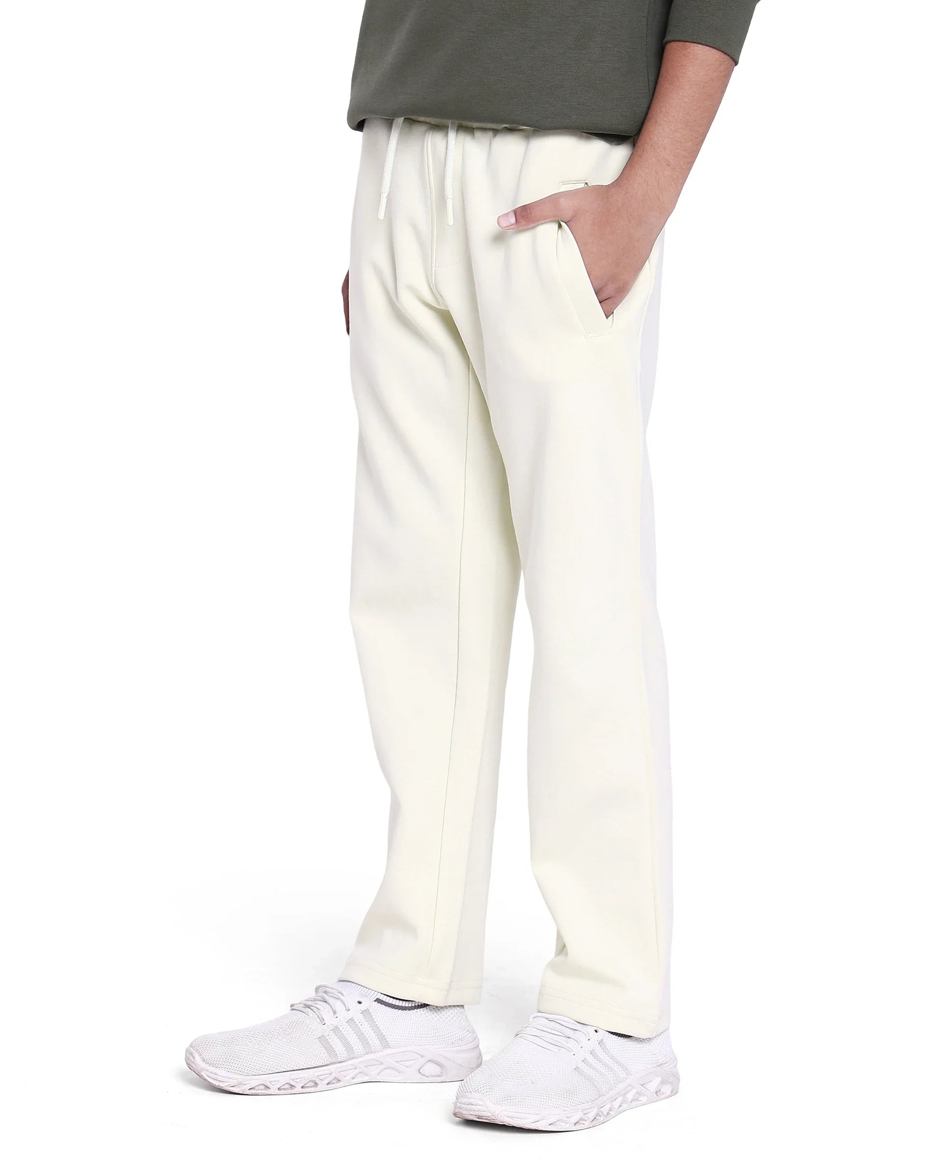 Rare Ones Kids Tami Light Yellow Cotton Poly Regular Fit Multipocket Solid Trackpant