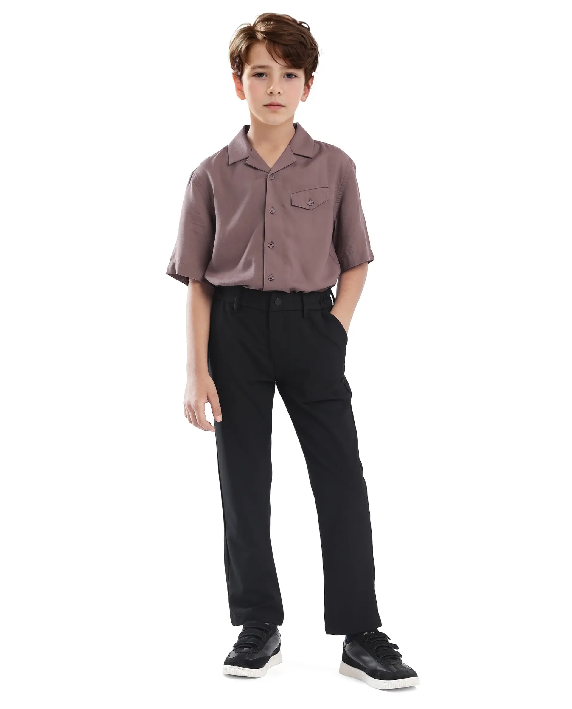 Rare Ones Kids Trove Black Polyester Blend Regular Fit Solid Trouser