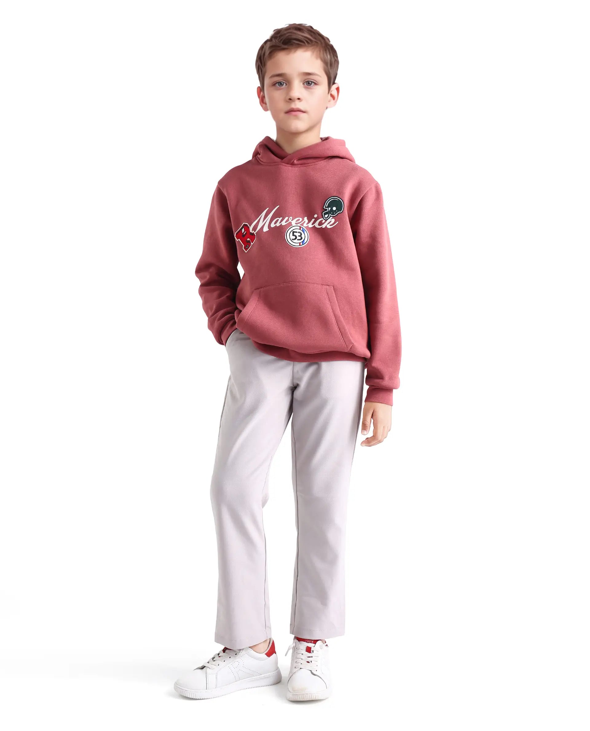 Rare Ones Kids Trove Light Beige Polyester Blend Regular Fit Solid Trouser
