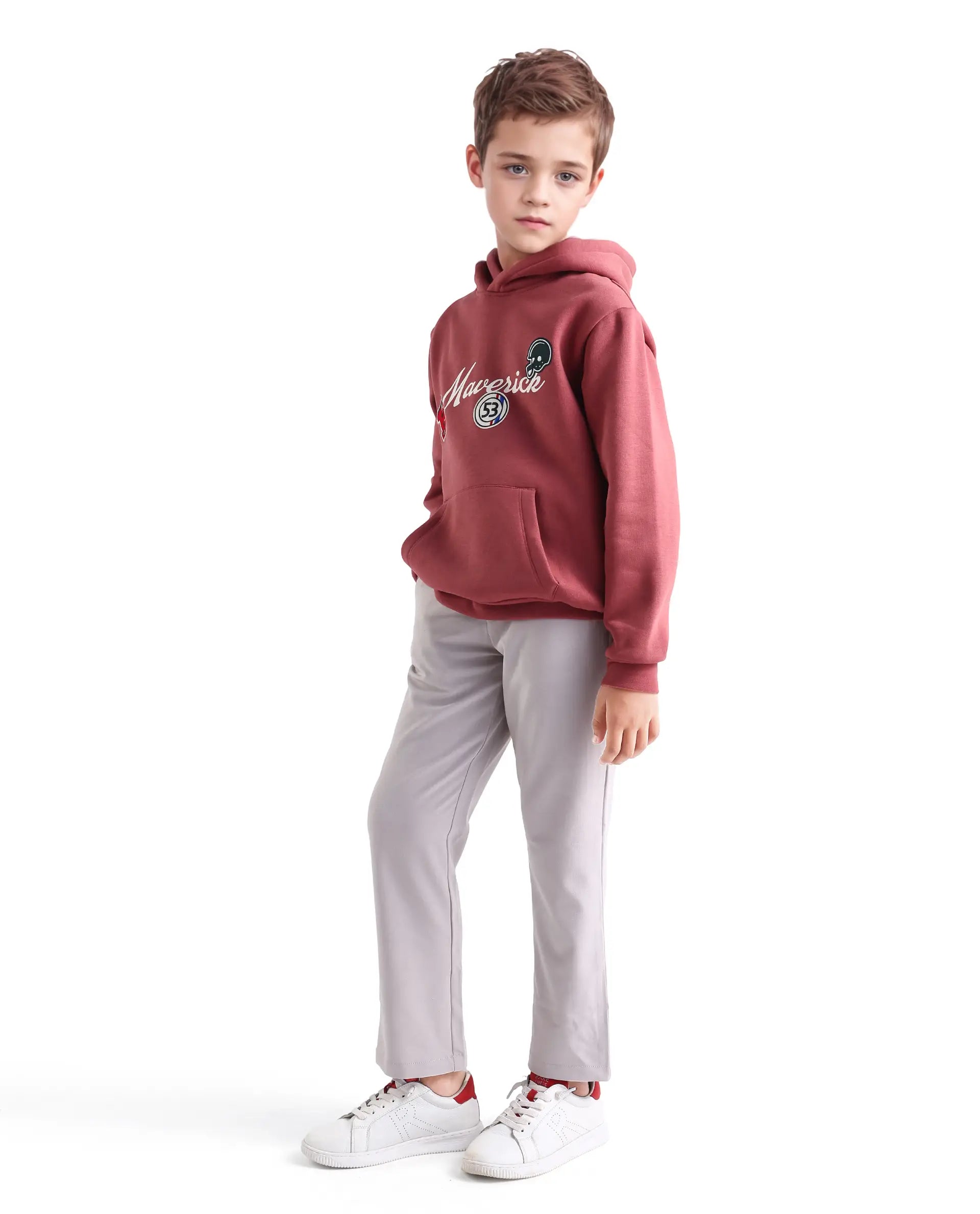 Rare Ones Kids Trove Light Beige Polyester Blend Regular Fit Solid Trouser
