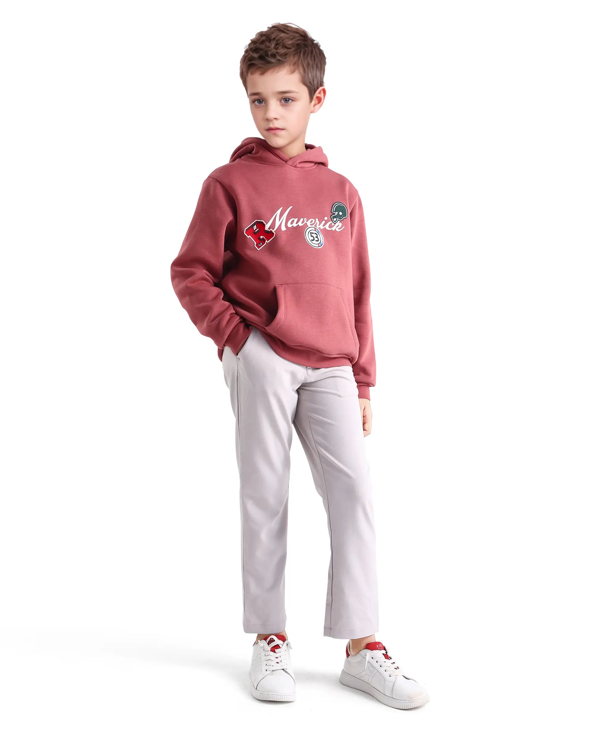 Rare Ones Kids Trove Light Beige Polyester Blend Regular Fit Solid Trouser
