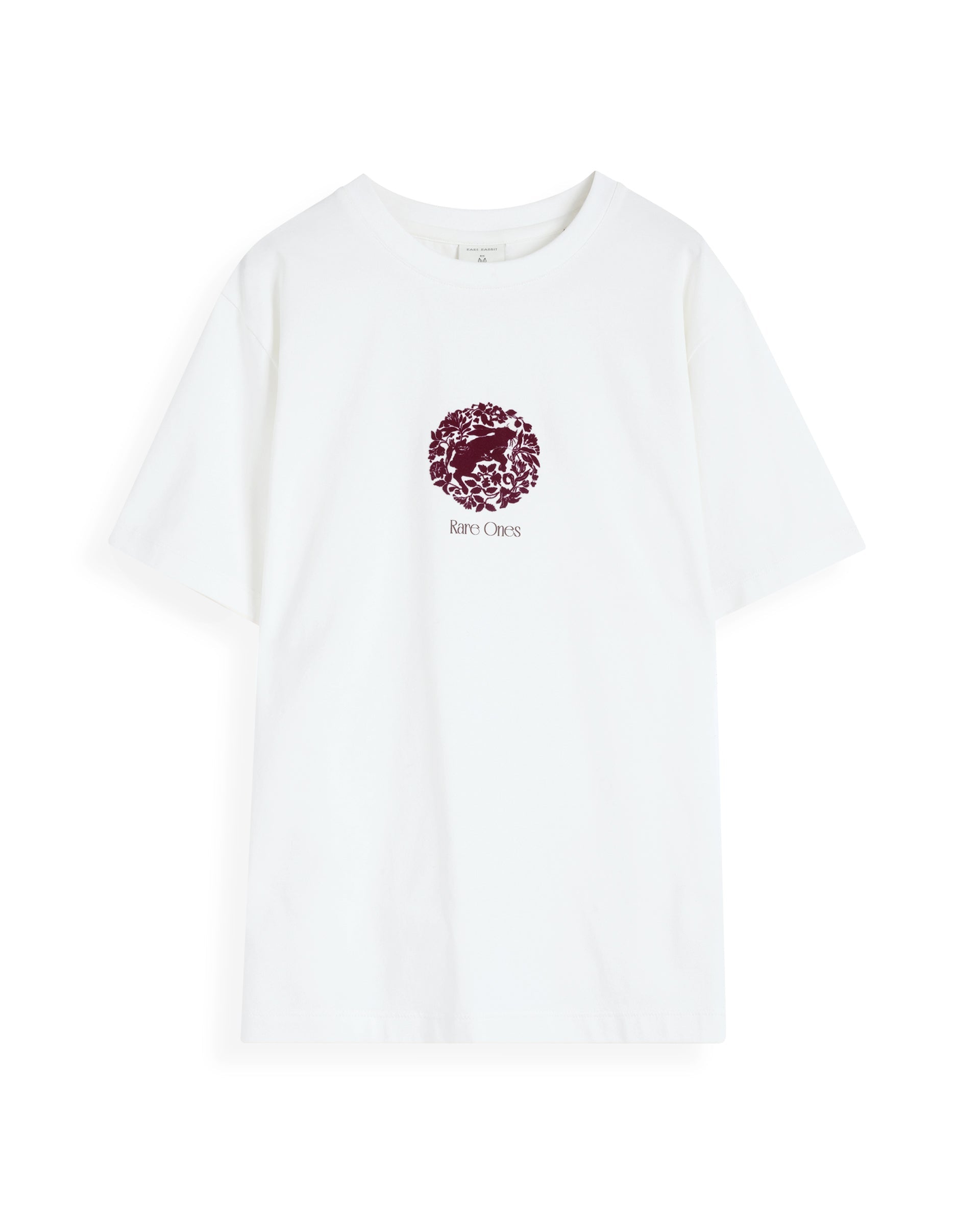 Rare Ones Kids Makes White Cotton Half Sleeves Crew Neck Embroidered T-Shirt