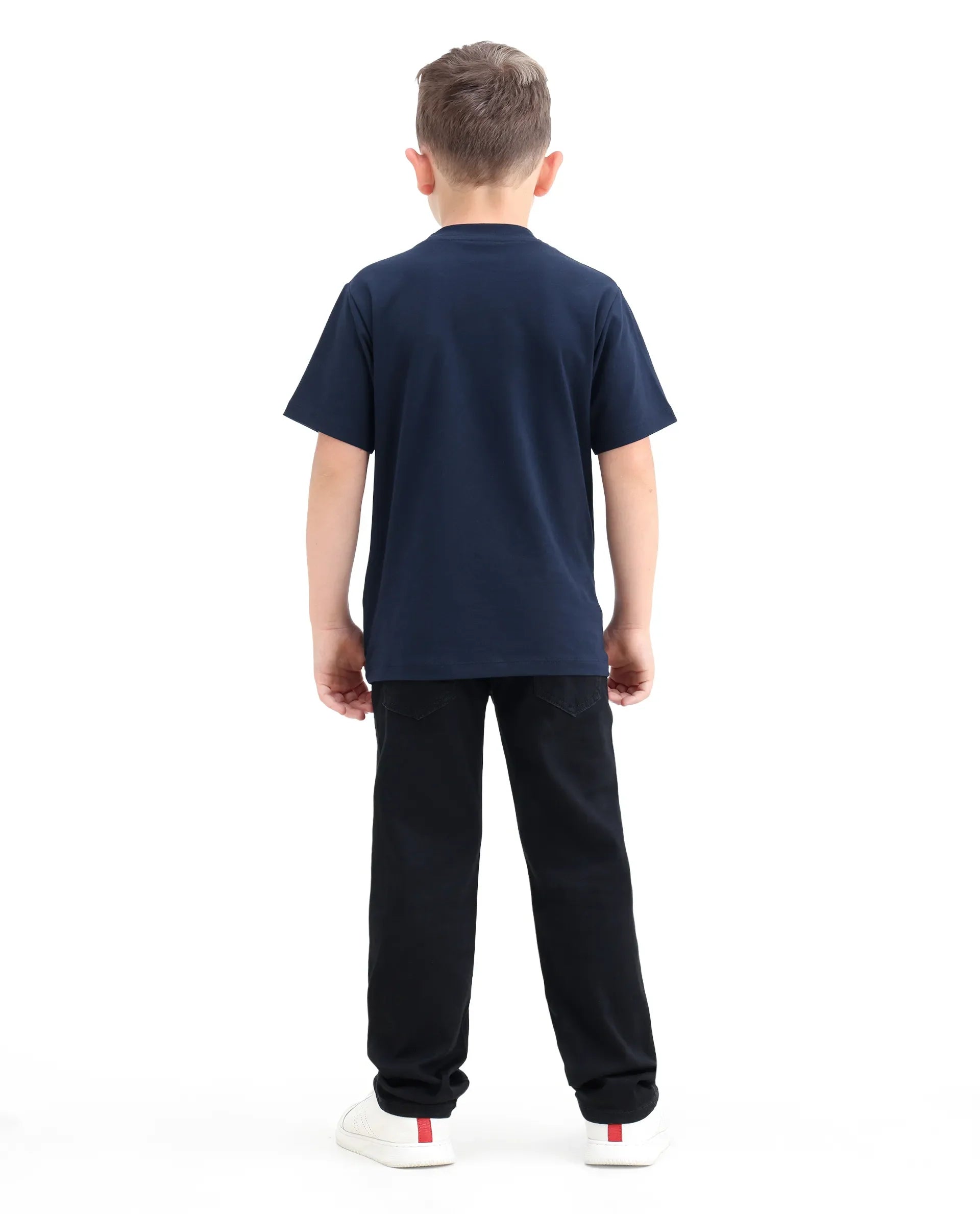 Rare Ones Kids Clif Black Cotton Blend Fabric Zipper Closure Regular Fit Jeans