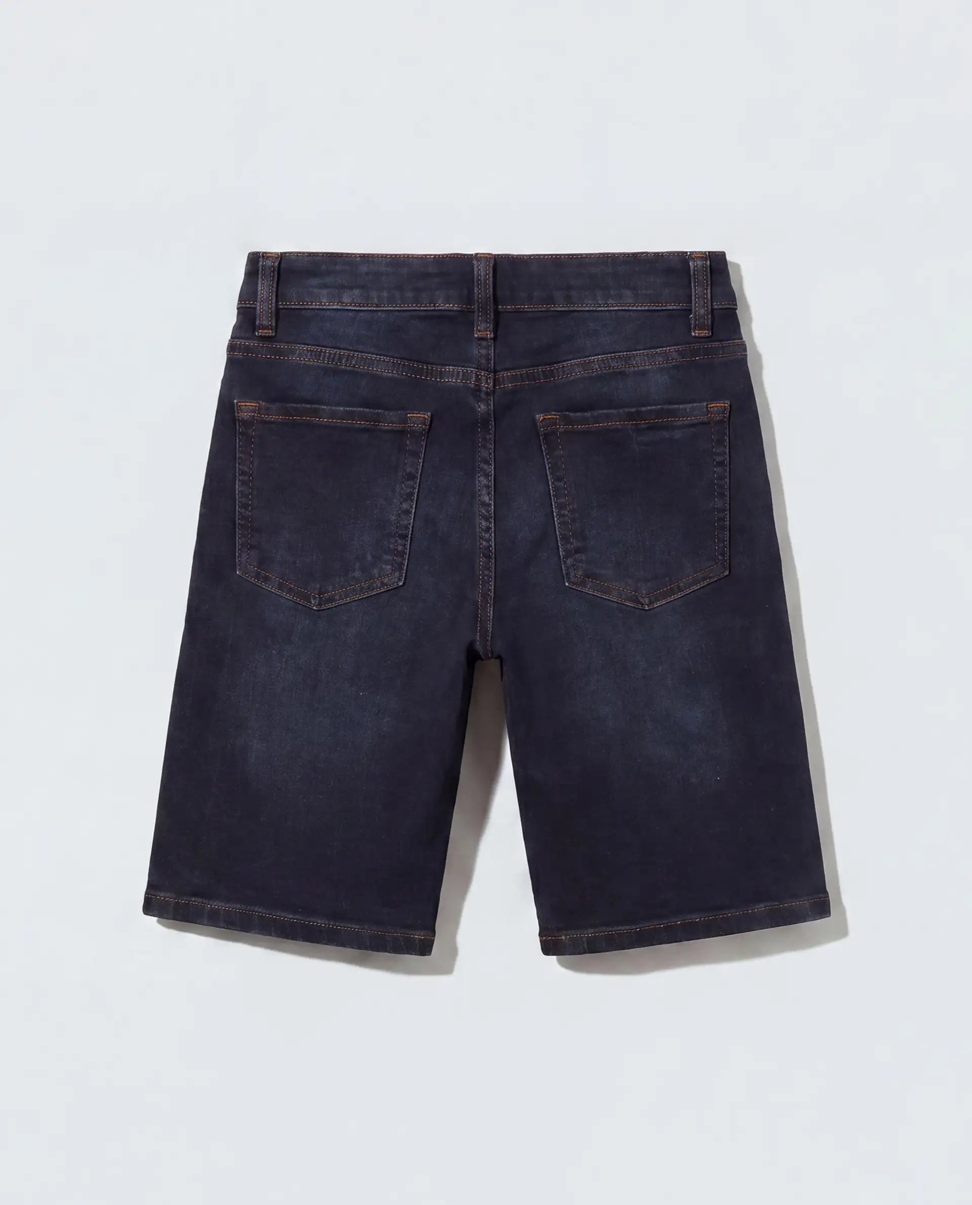 Rare Ones Kids Sento Dark Blue Cotton Blend Fabric Button And Zipper Closure Regular Plain Shorts