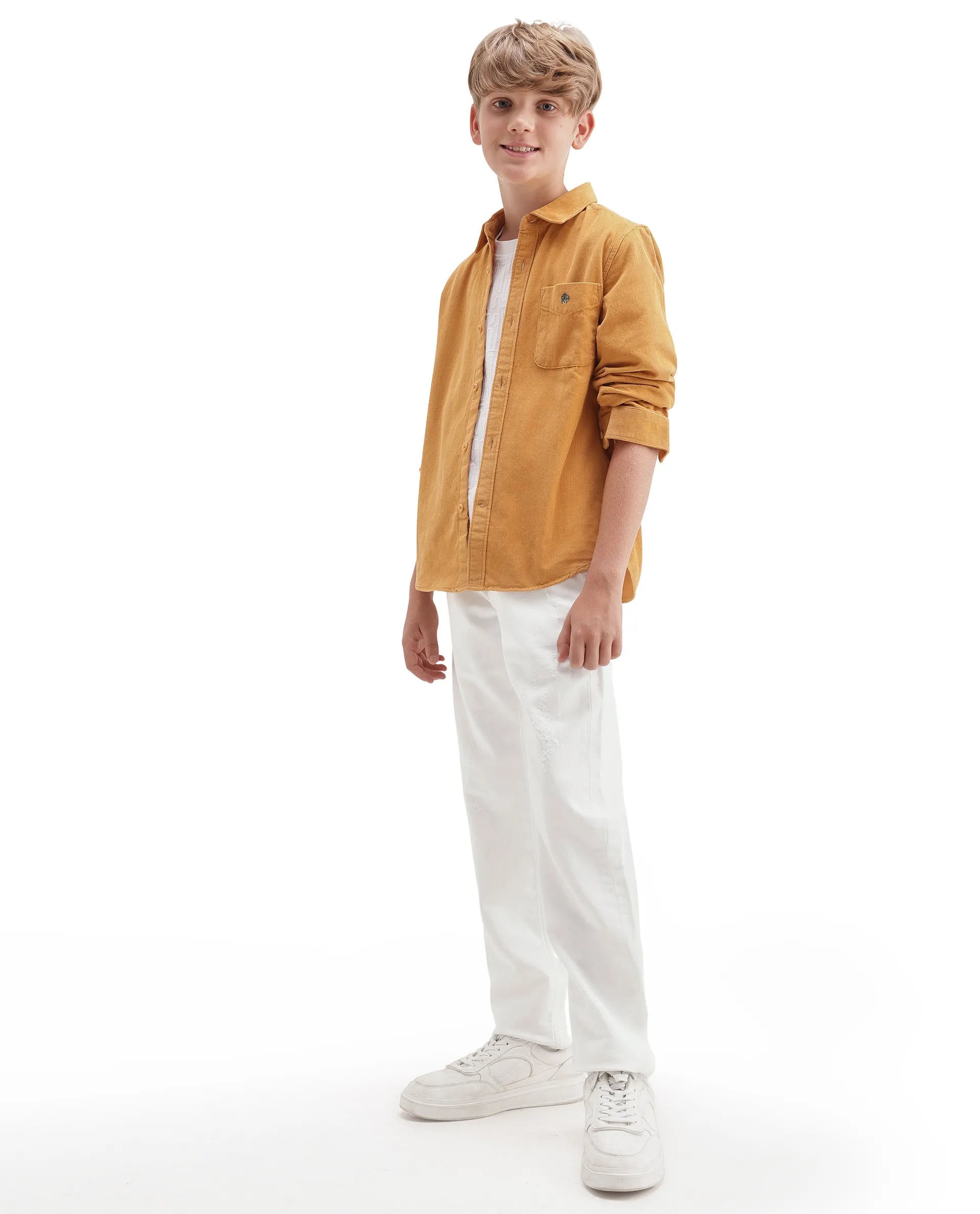 Rare Ones Kids Hoax Off White Cotton Blend Fabric Button And Zipper Closure Regular Plain Jeans
