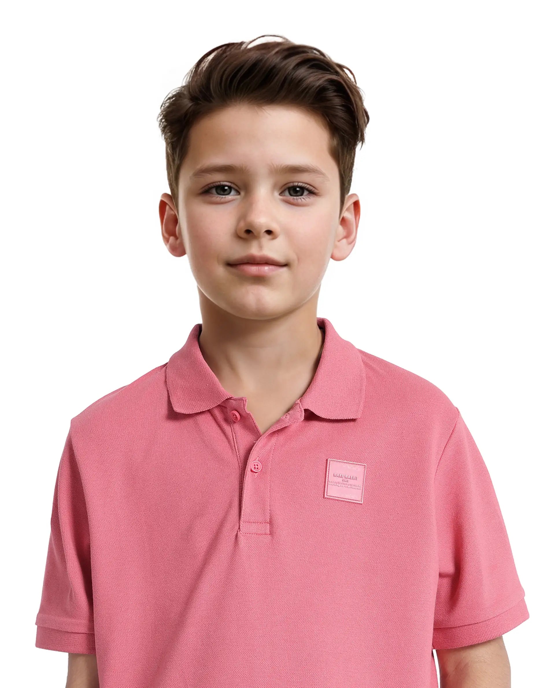 Rare Ones Kids Aran Pink Cotton Blend Short Sleeve Polo Neck Applique Polo