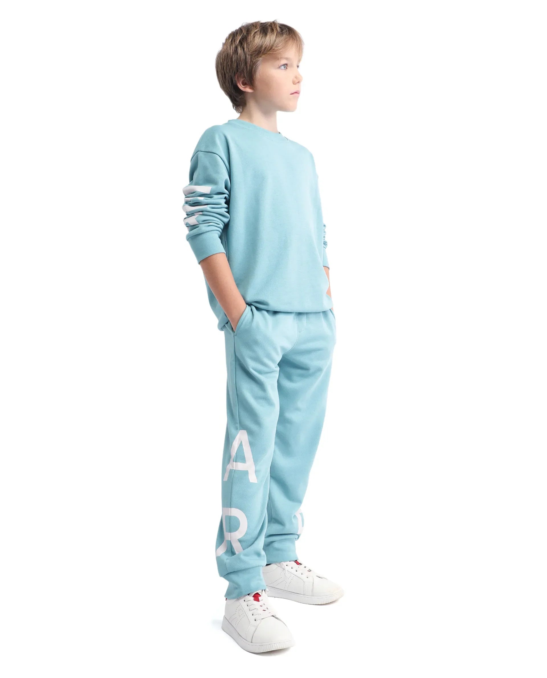 Rare Ones Kids Draw-B Blue Cotton Printed Drawstring Regular Fit Trackpant