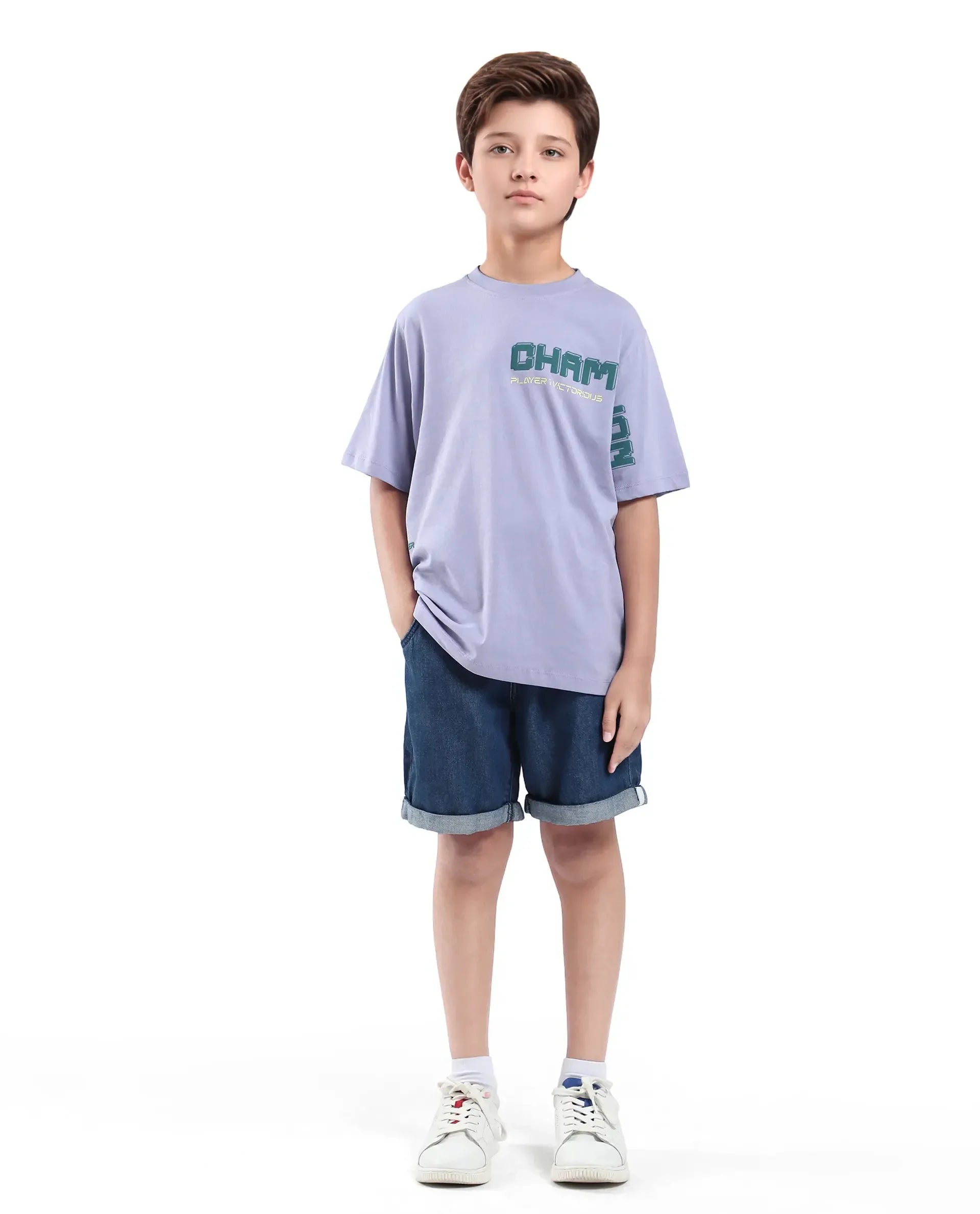 Rare Ones Kids Hype Purple Cotton Half Sleeve Graphic Print Slip-On Closure Regular Fit T-Shirt