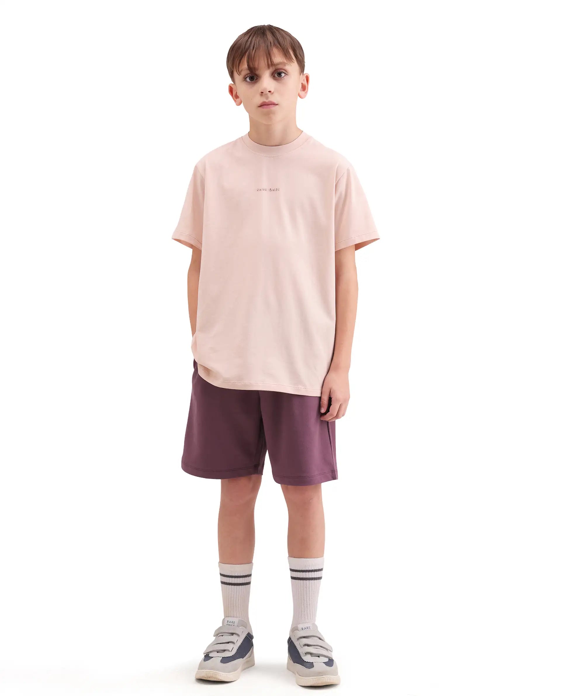 Rare Ones Kids Jonty-B Dark Purple Cotton Blend Fabric Drawstring Closure Regular Fit Shorts