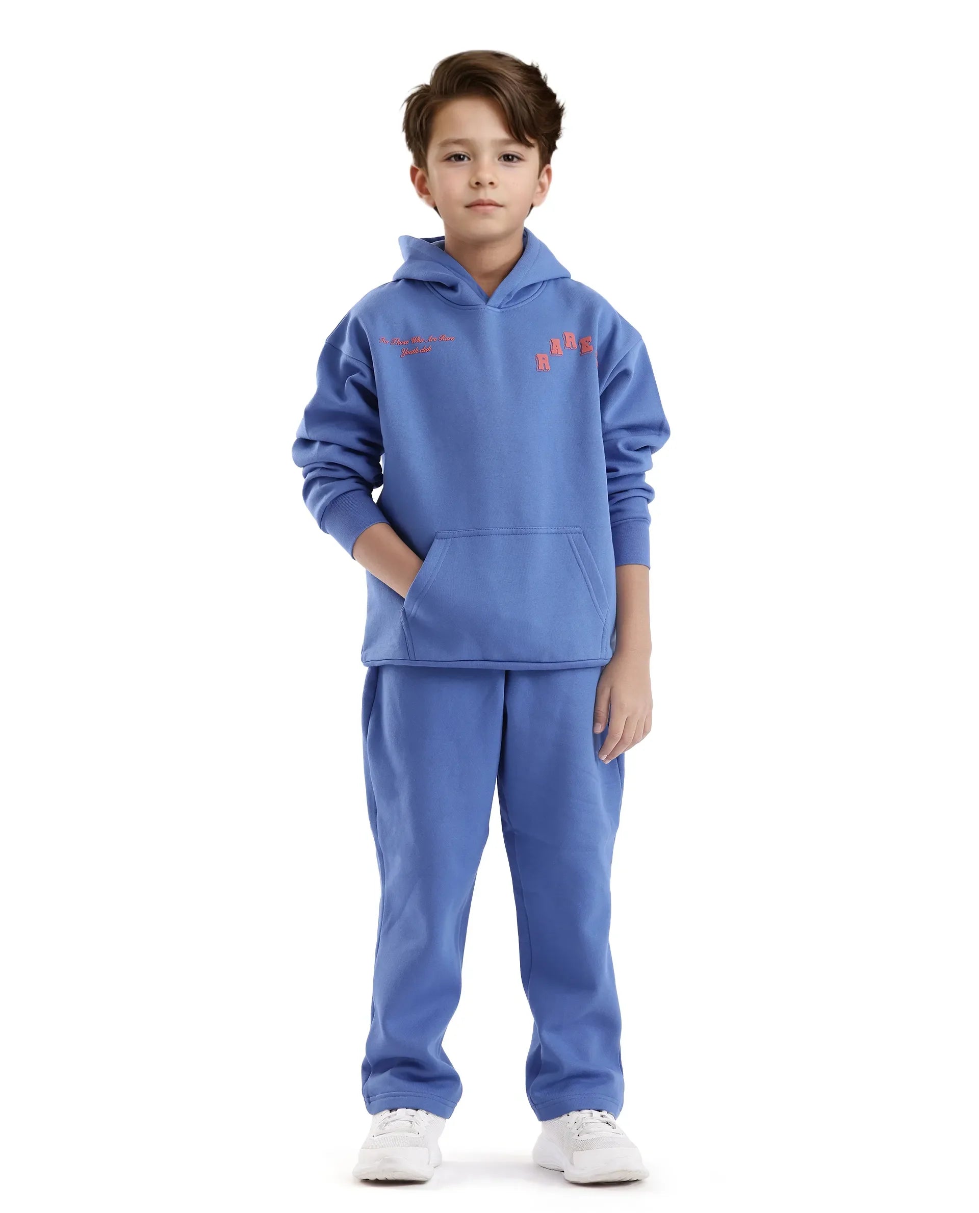 Rare Ones Kids Linto Blue Cotton Poly Full Sleeve Hd Print And Towel Embroidered Sweatshirt