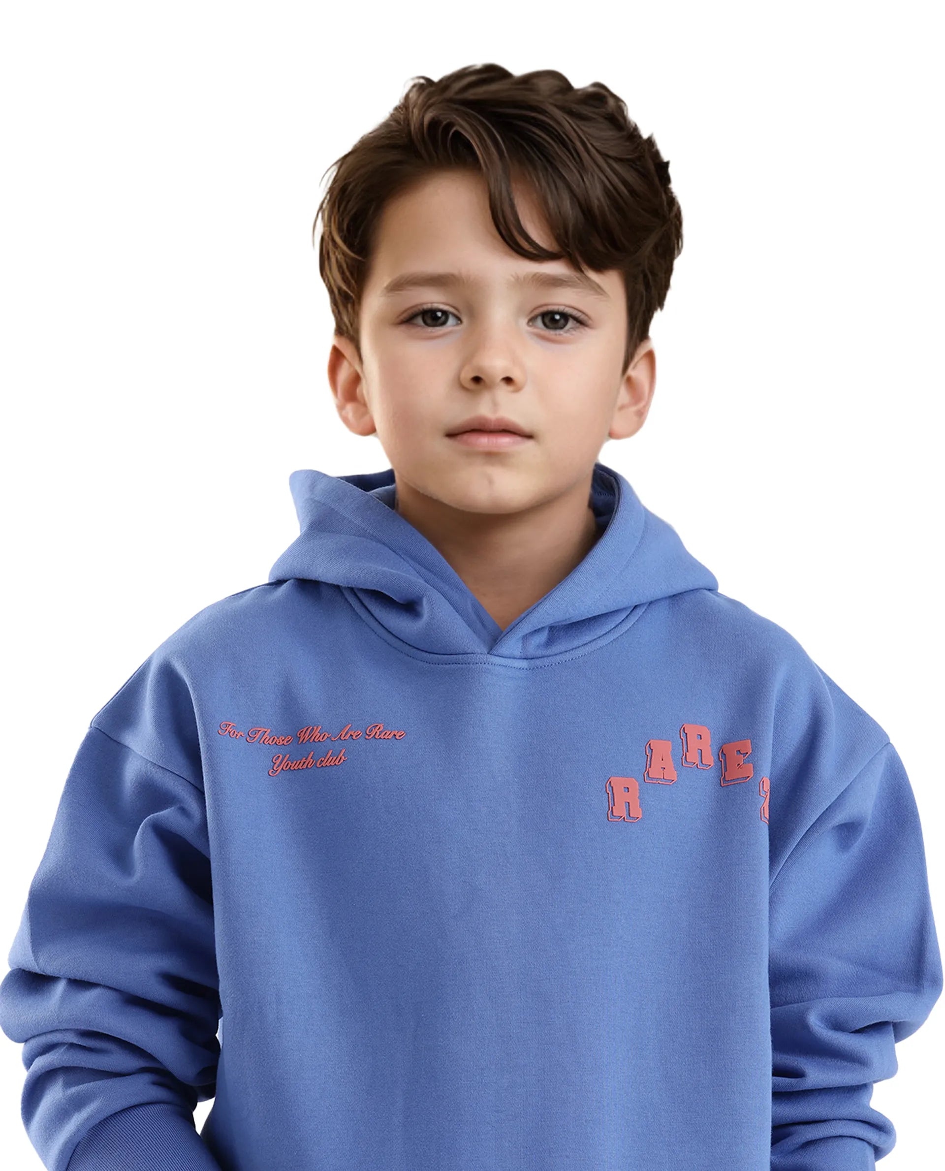 Rare Ones Kids Linto Blue Cotton Poly Full Sleeve Hd Print And Towel Embroidered Sweatshirt