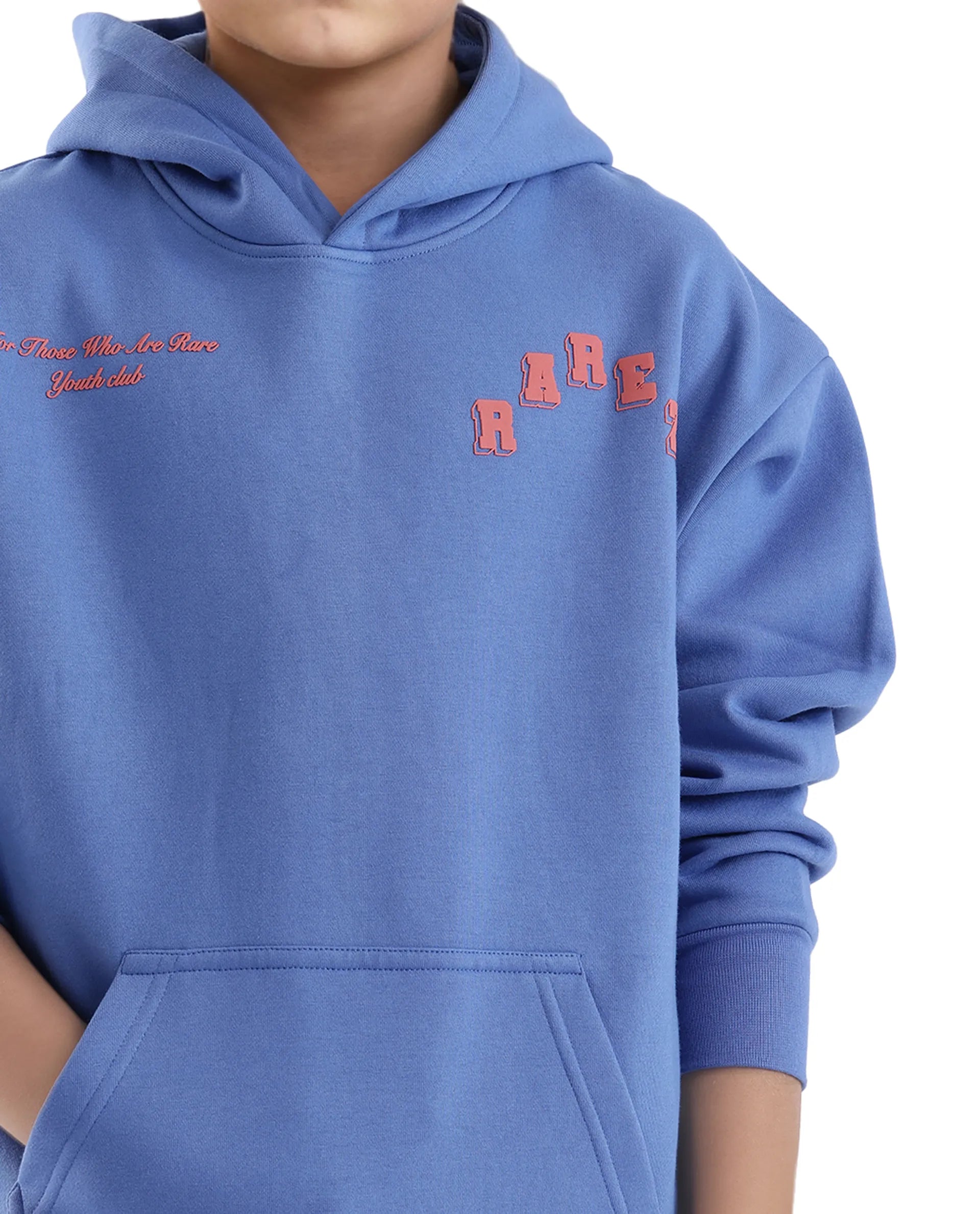 Rare Ones Kids Linto Blue Cotton Poly Full Sleeve Hd Print And Towel Embroidered Sweatshirt