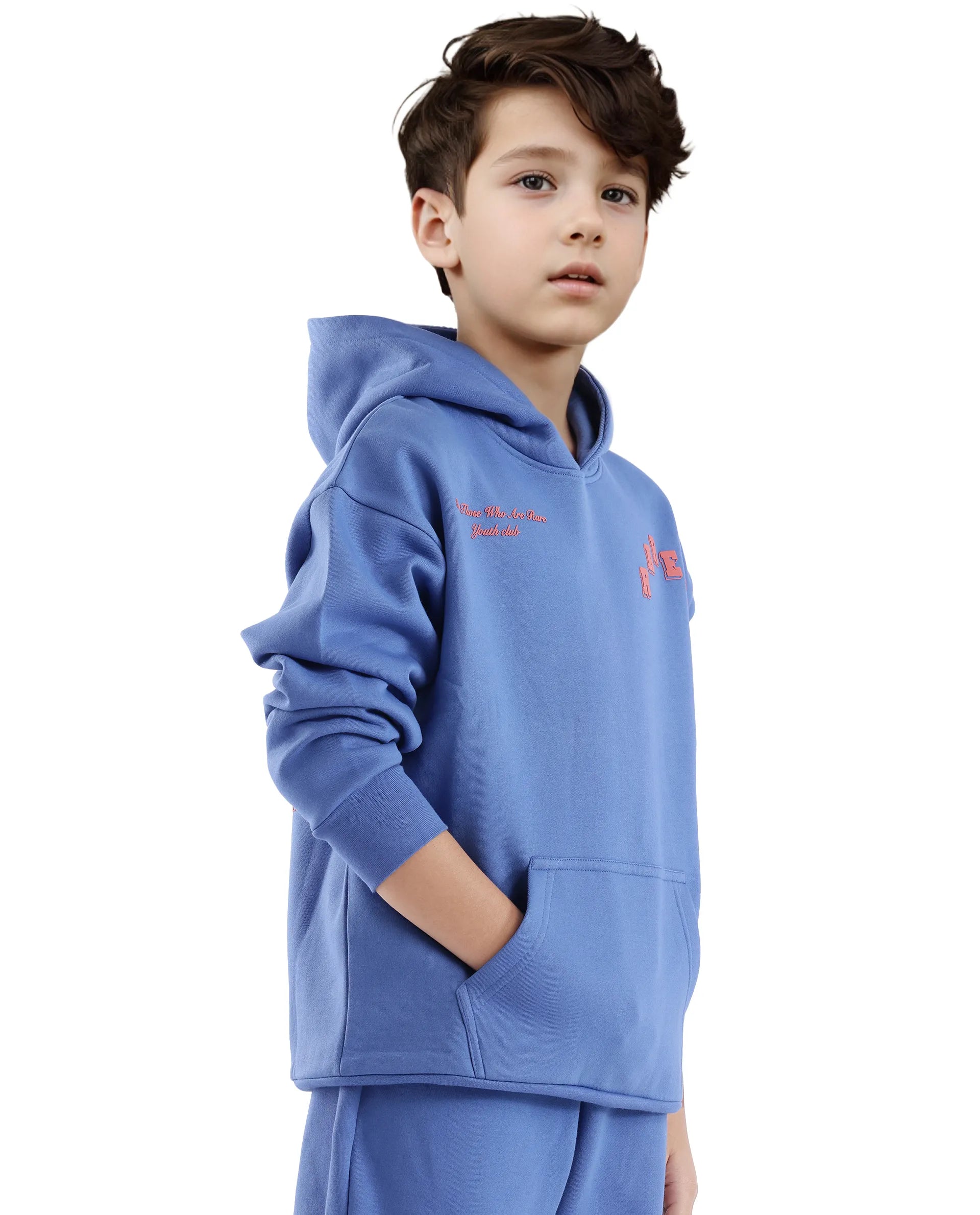 Rare Ones Kids Linto Blue Cotton Poly Full Sleeve Hd Print And Towel Embroidered Sweatshirt