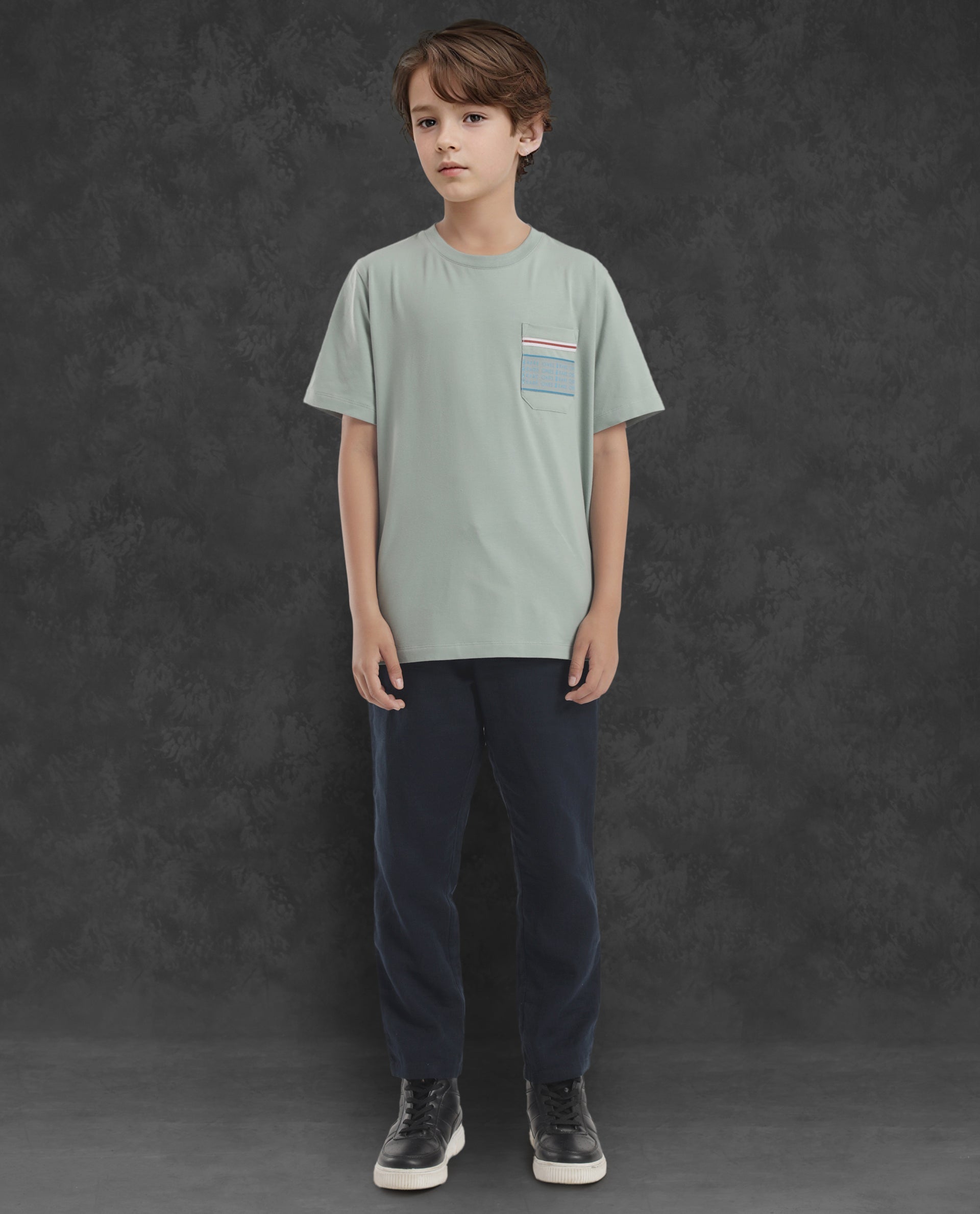 Rare Ones Kids Mitch Green Cotton Half Sleeves Crew Neck Statement Print T-Shirt