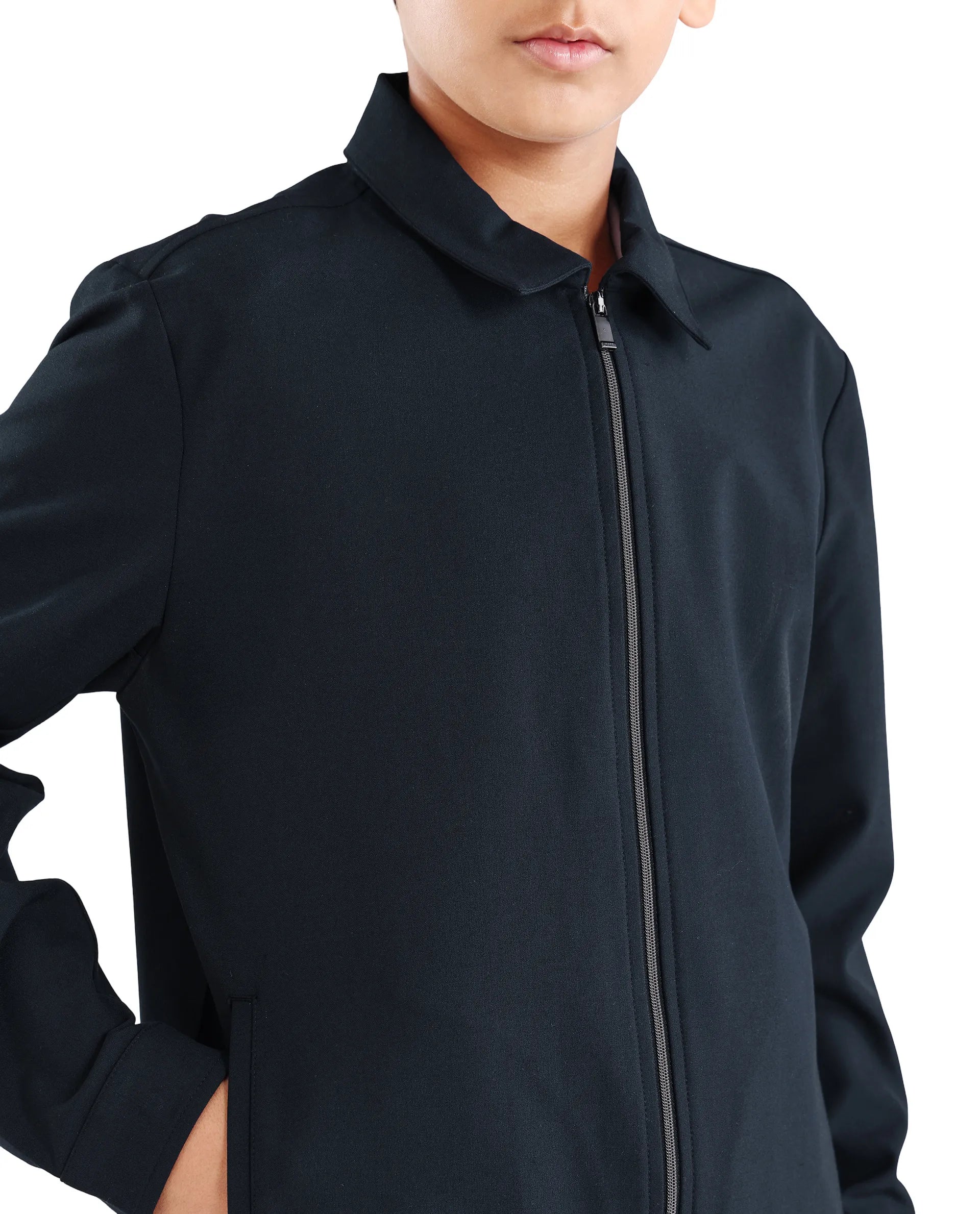 Rare Ones Kids Juan-K 26 Navy Polyester Blend Zipper Closure Regular Fit Shacket