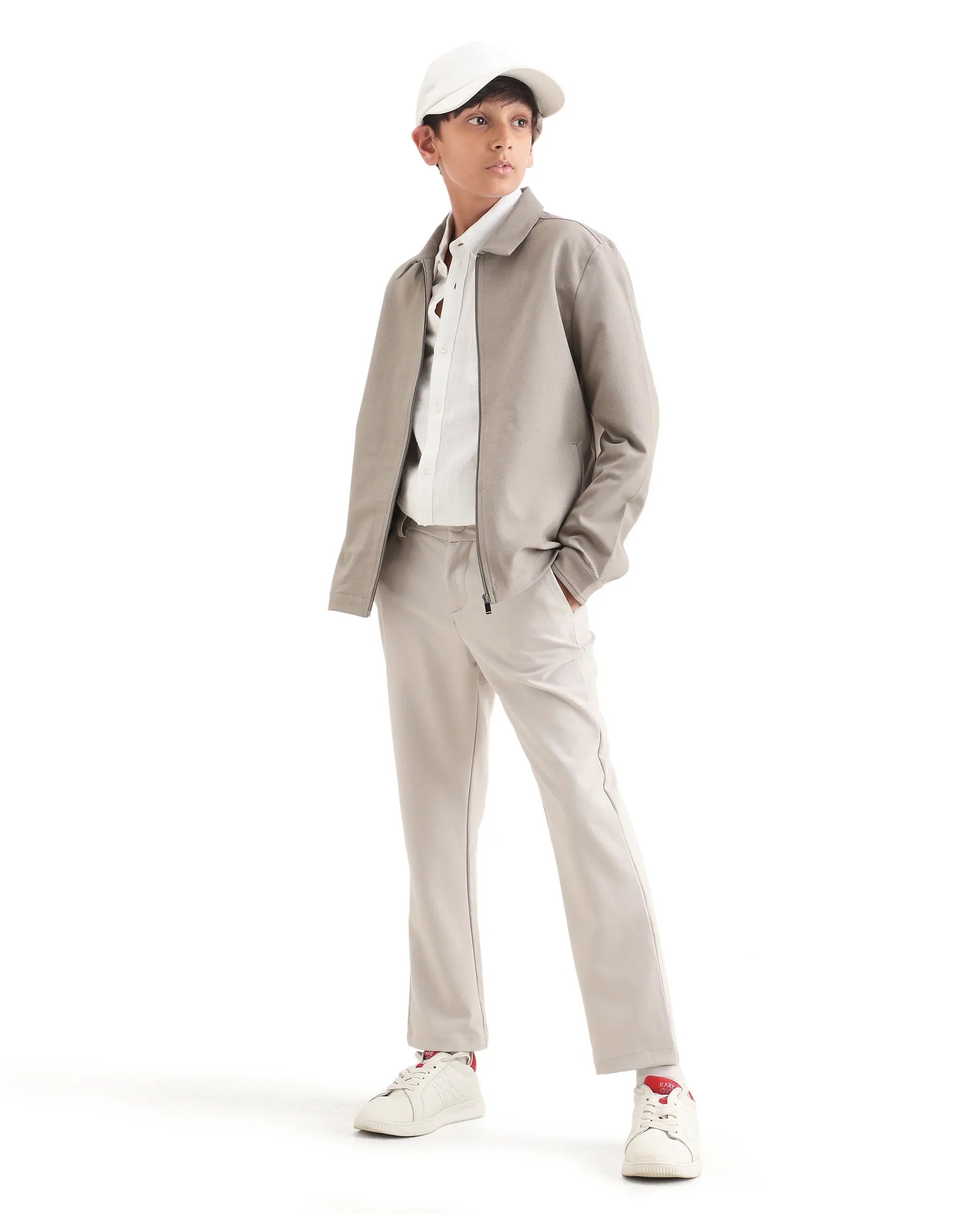 Rare Ones Kids Juan-K 26 Beige Polyester Blend Zipper Closure Regular Fit Shacket