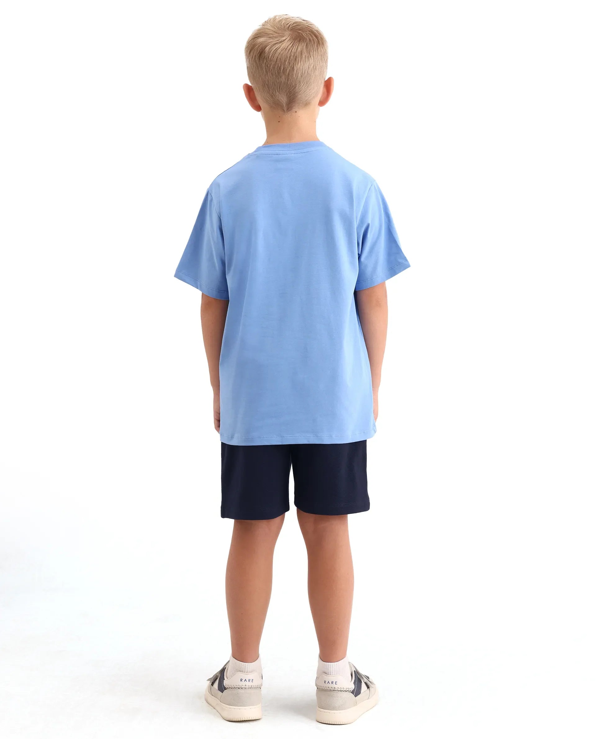 Rare Ones Kids Heros-B Navy Polyester Blend Fabric Button And Zipper Closure Hd Print Regular Fit Shorts