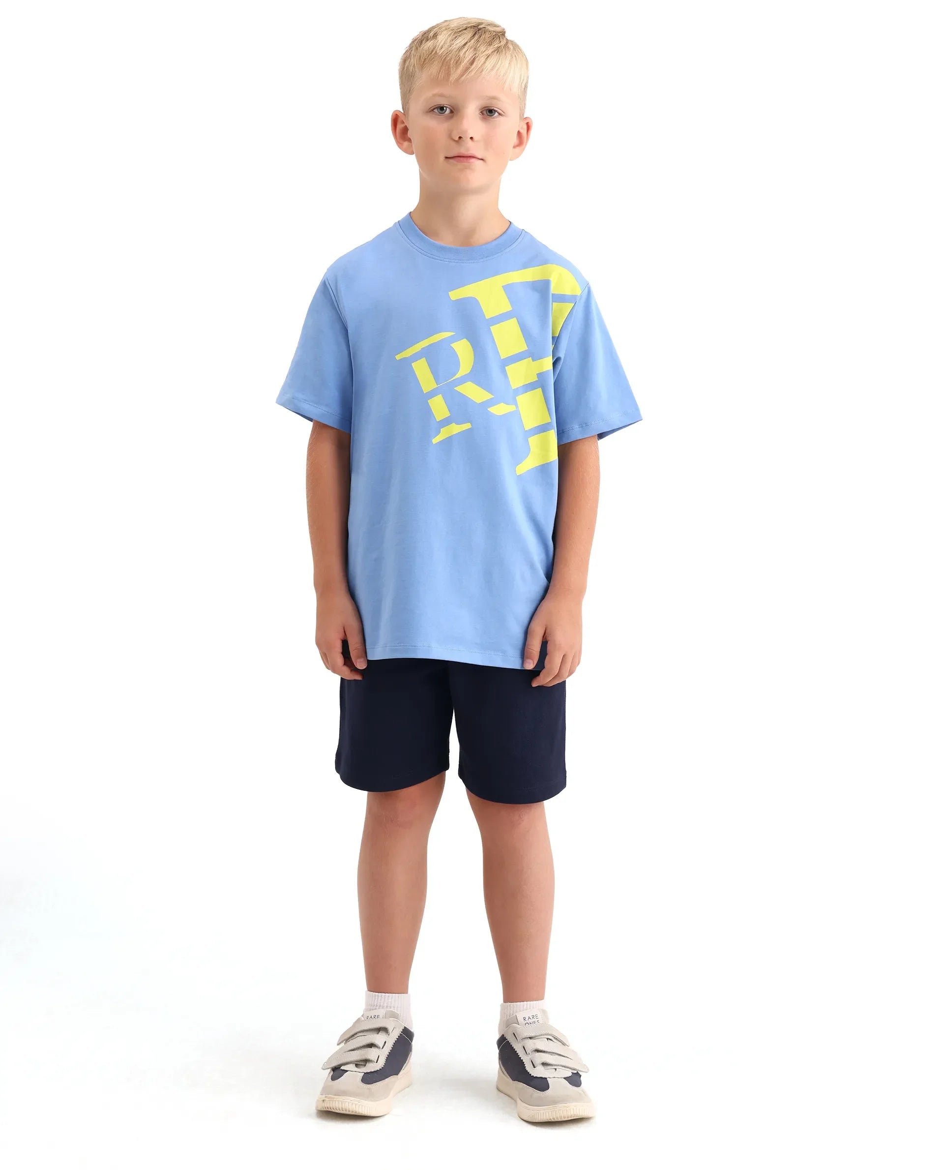 Rare Ones Kids Heros-B Navy Polyester Blend Fabric Button And Zipper Closure Hd Print Regular Fit Shorts
