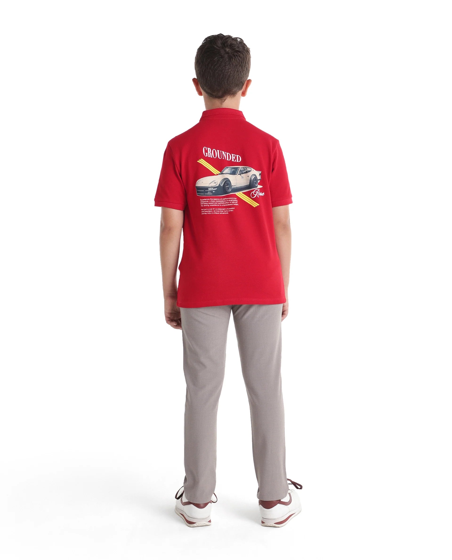Rare Ones Kids Driver-K Dusky Beige Polyester Blend Fabric Button And Zipper Closure Regular Fit Trouser