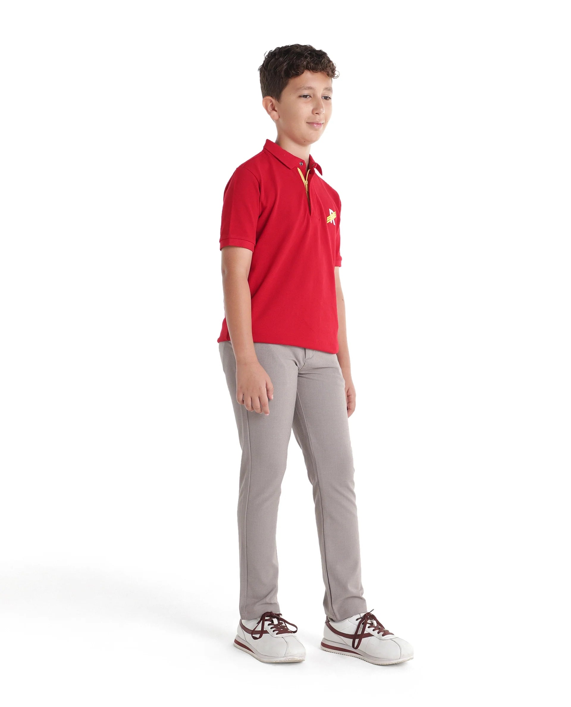 Rare Ones Kids Driver-K Dusky Beige Polyester Blend Fabric Button And Zipper Closure Regular Fit Trouser