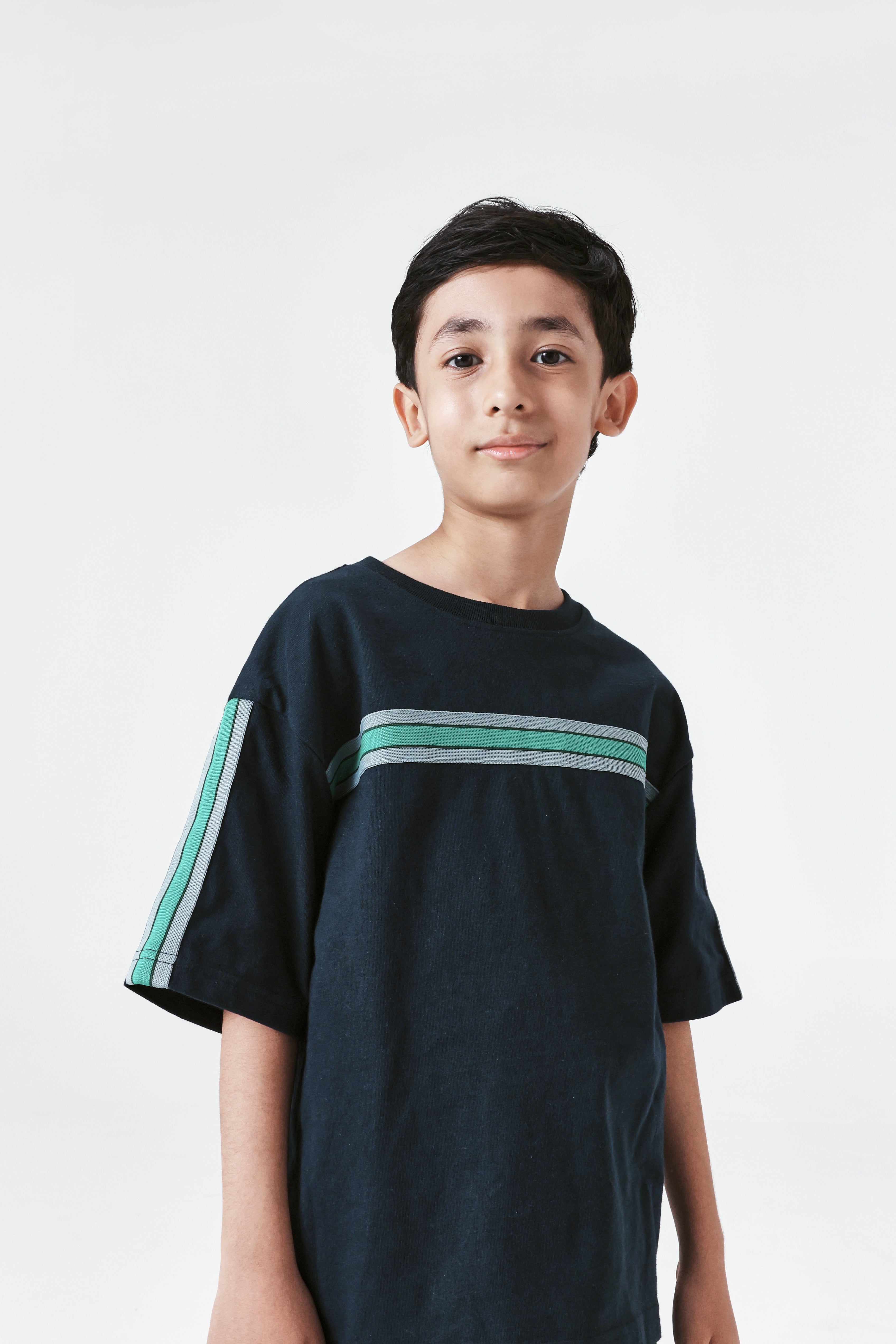 Rare Ones Kids Taper-T Navy Cotton Blend Short Sleeve Crew Neck Print T-Shirt