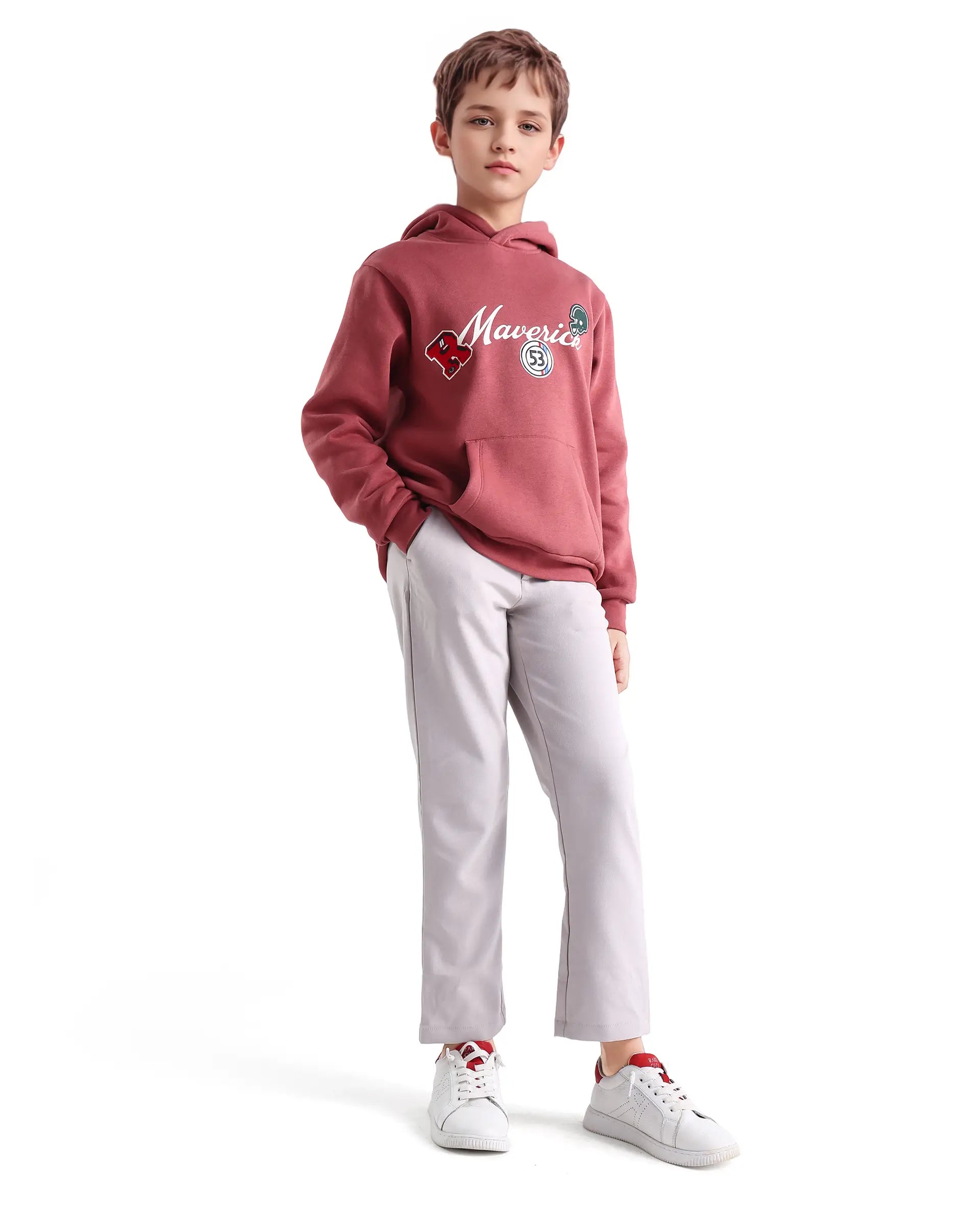 Rare Ones Kids Trove Light Beige Polyester Blend Regular Fit Solid Trouser