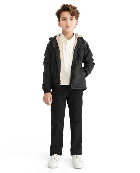 Buy Wrick - Black Polyester Hooded Jacket| Rare Ones